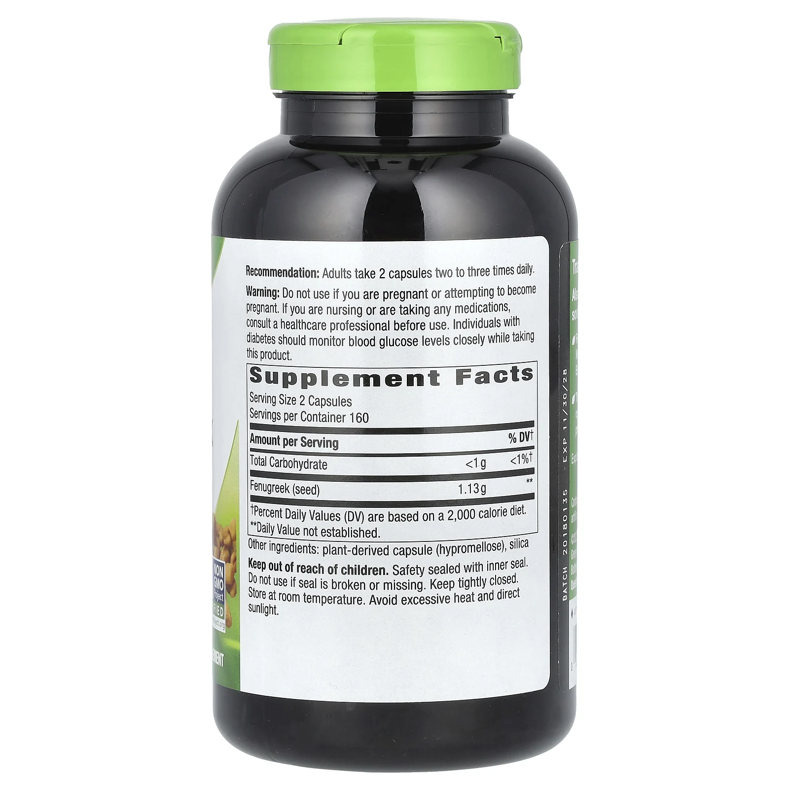 Nature's Way, семена пажитника, 610 мг, 320 веганских капсул