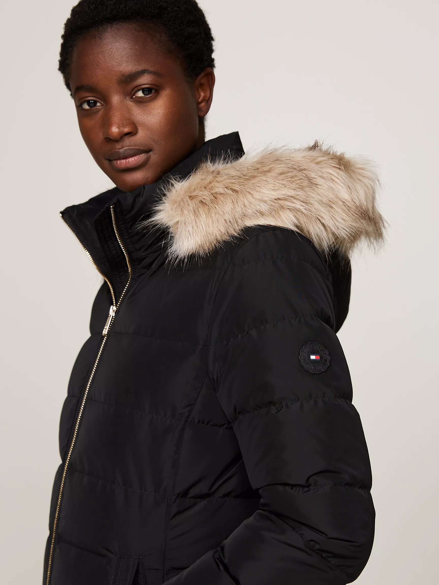 Женское пальто Tommy Hilfiger, Водоотталкивающее длинное пуховое пальто с капюшоном