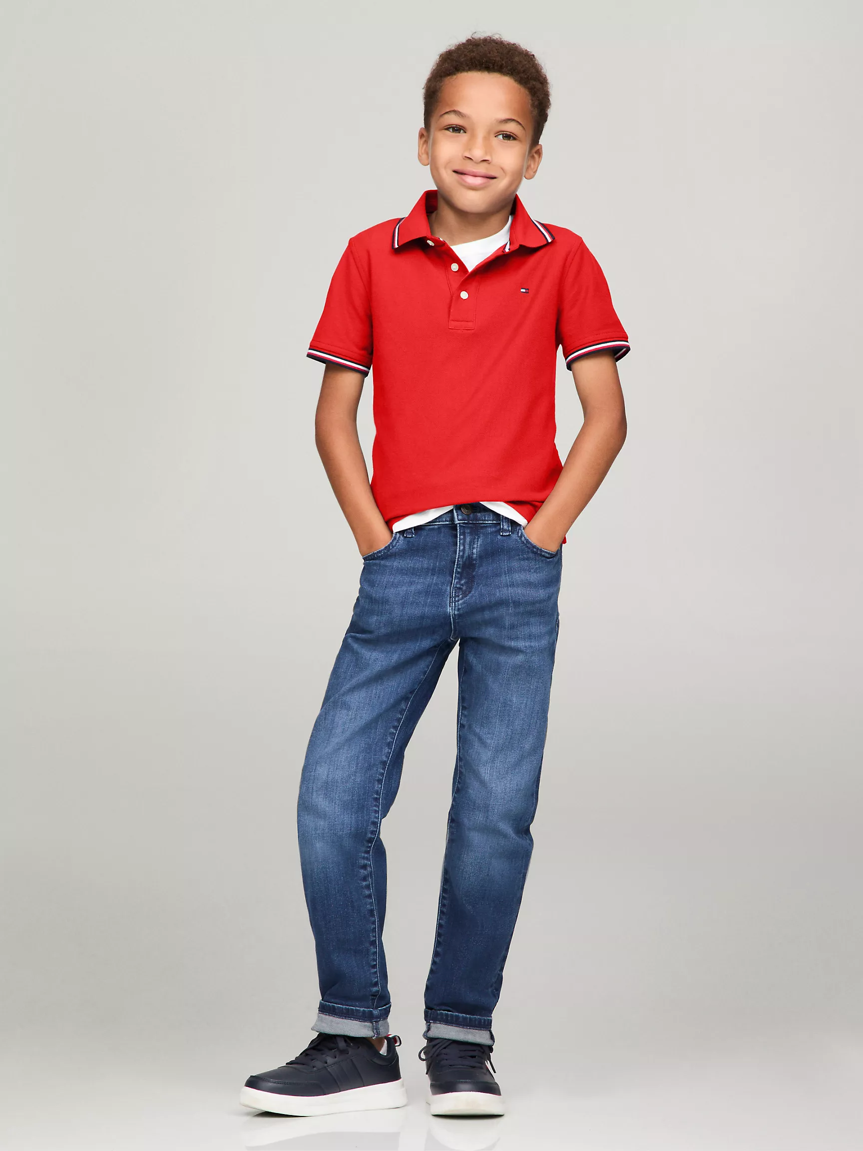Рубашка-поло для мальчиков Tommy Hilfiger, Детское поло с коротким рукавом и влагоотводящей технологией Tommy