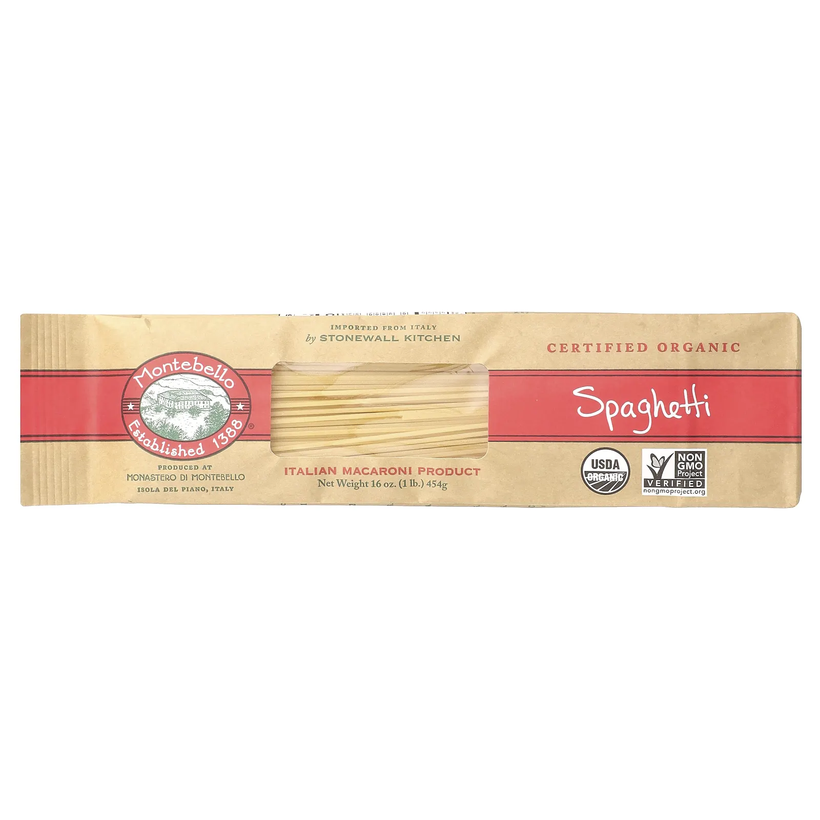 Montebello, Органические спагетти, 454 г (16 унций)