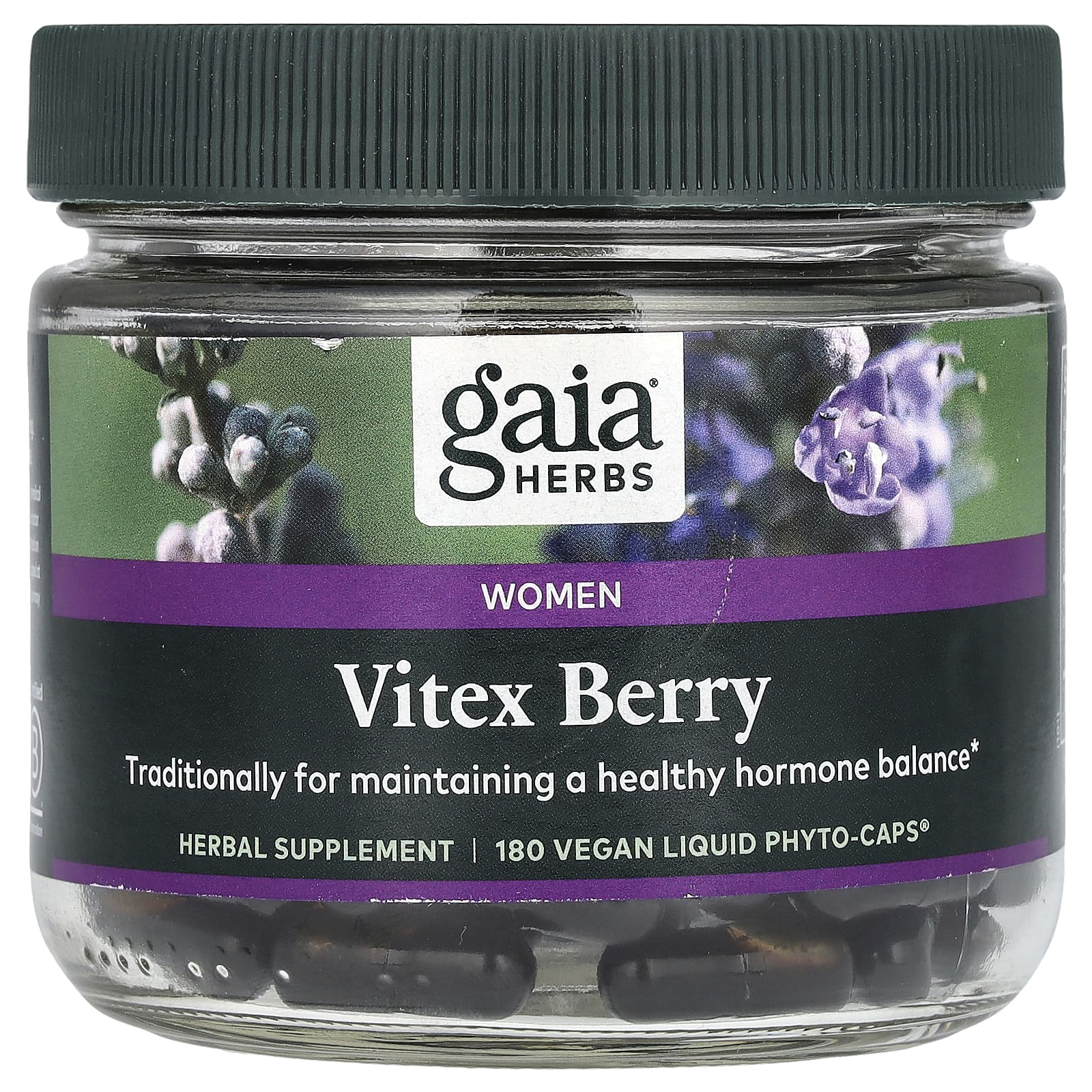 Gaia Herbs, Vitex Berry для женщин, 1000 мг, 180 веганских жидких фитокапсул (500 мг на капсулу)