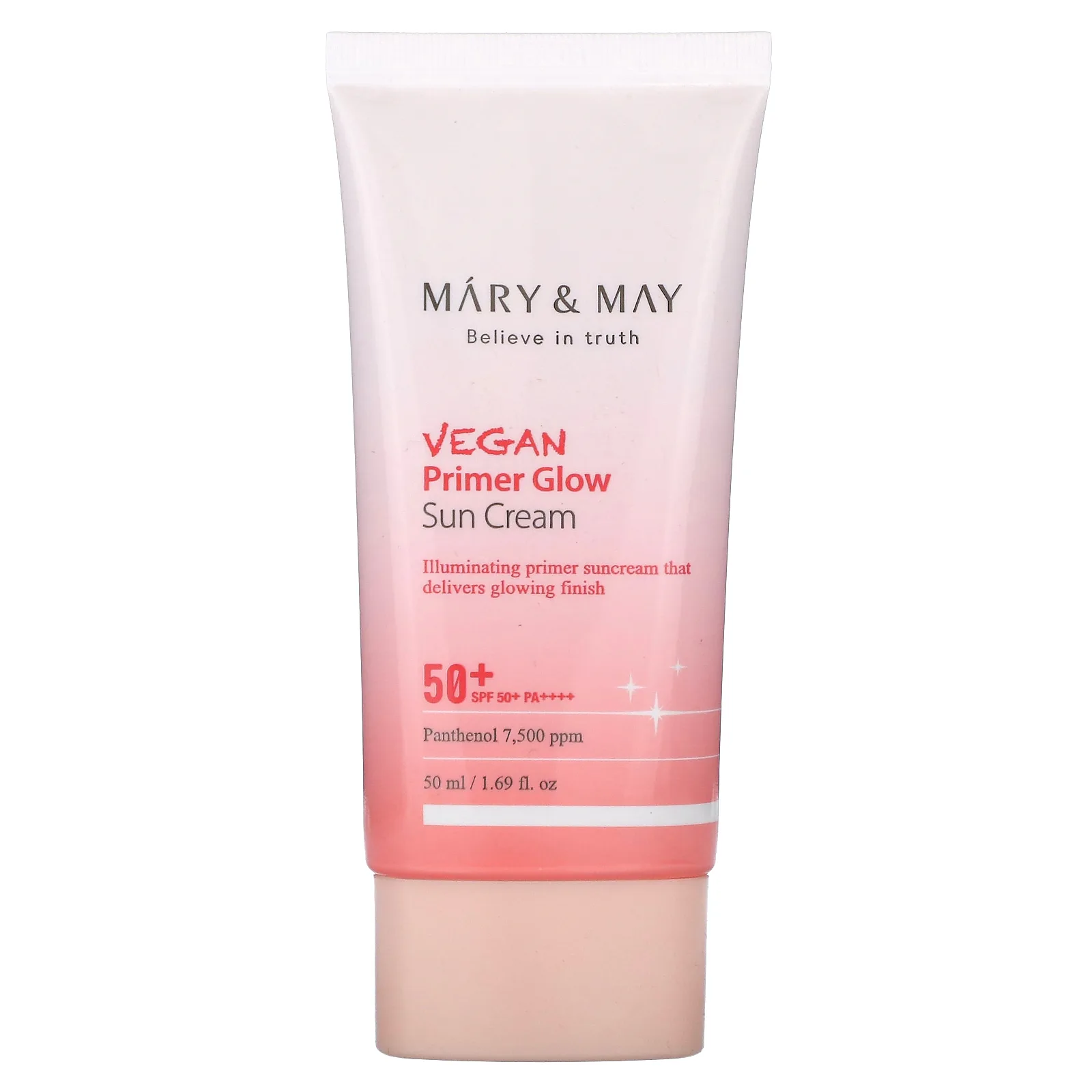 Mary & May, Vegan Primer, солнцезащитный крем для сияния кожи, SPF 50+ PA ++++, 50 мл (1,69 жидк. Унции)