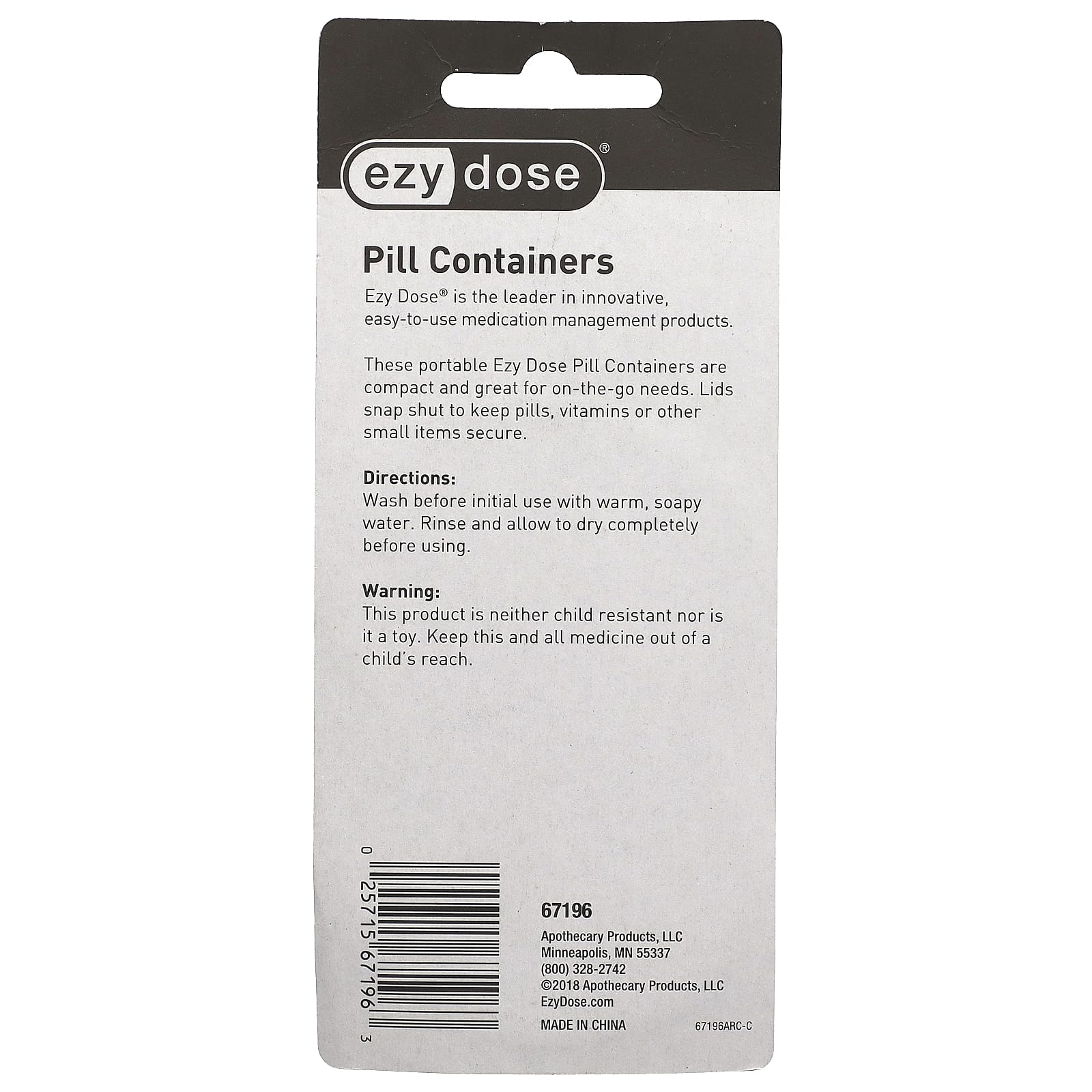 Ezy Dose, ежедневные круглые контейнеры для таблеток, 2 шт.