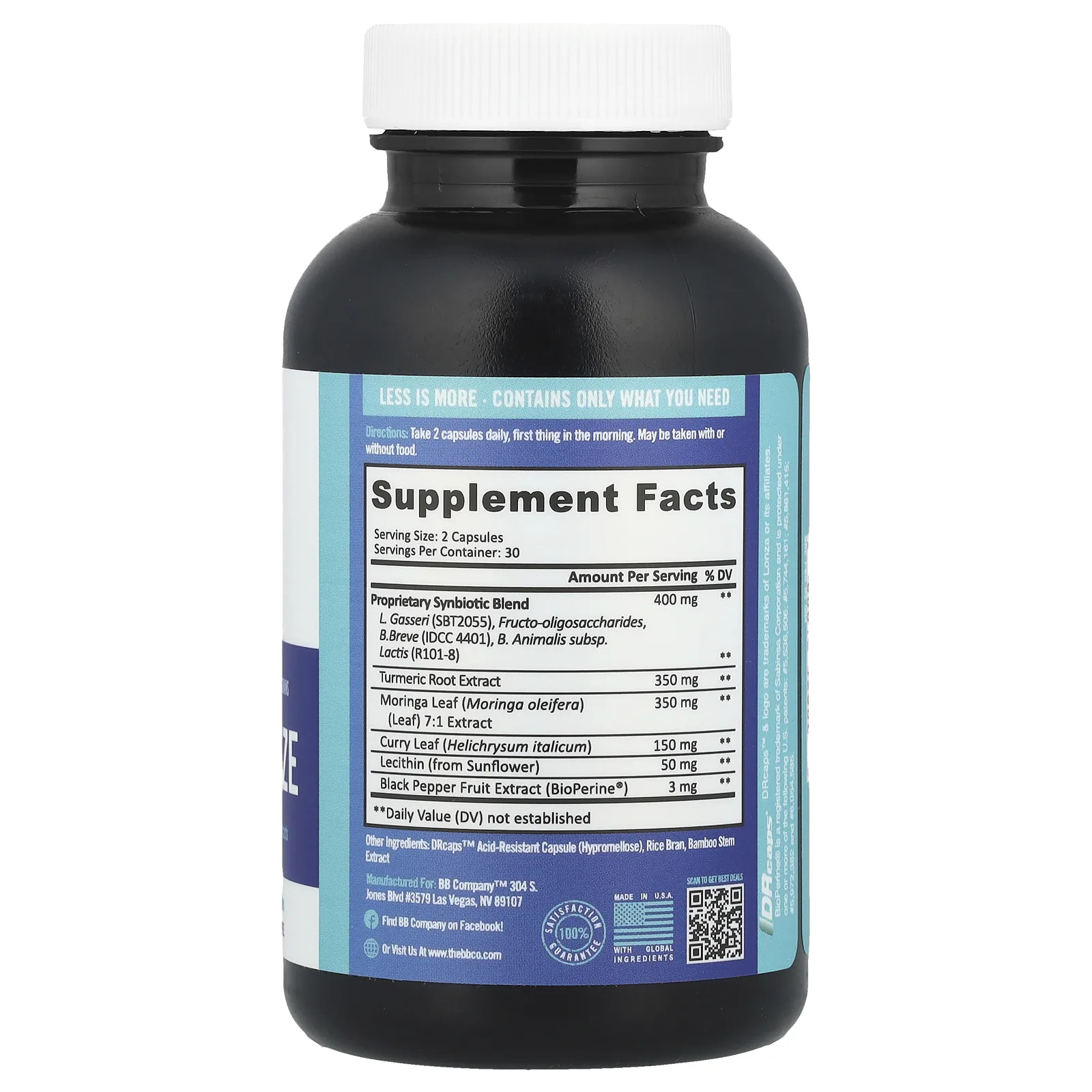 BB Company, Provitalize, ежедневная формула синбиотиков с растительными экстрактами, 60 капсул