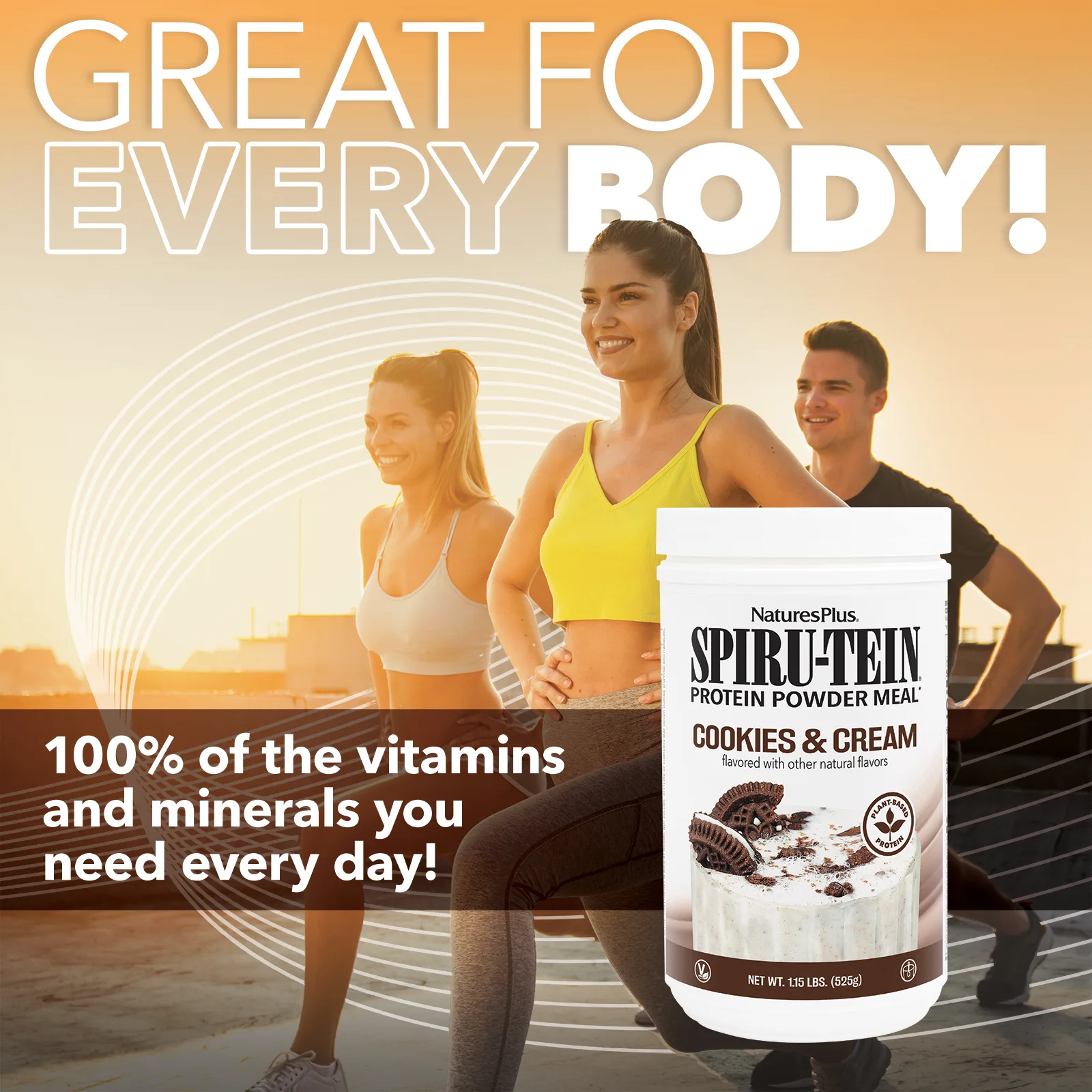 NaturesPlus, Spiru-Tein, протеиновый порошок, печенье и сливки, 525 г (1,15 фунта)