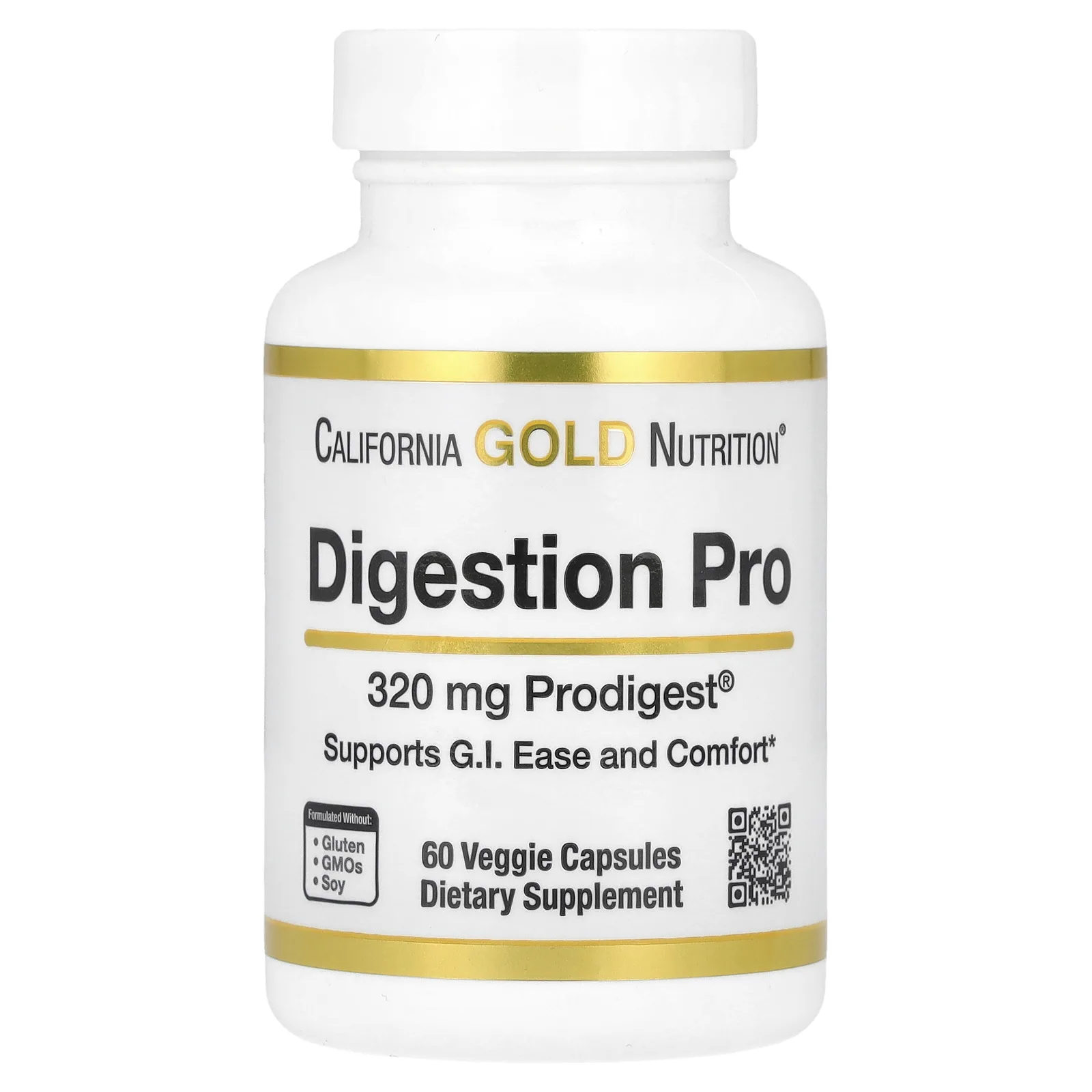 California Gold Nutrition, Digestion Pro, добавка для пищеварения с ProDigest®, 320 мг, 60 растительных капсул