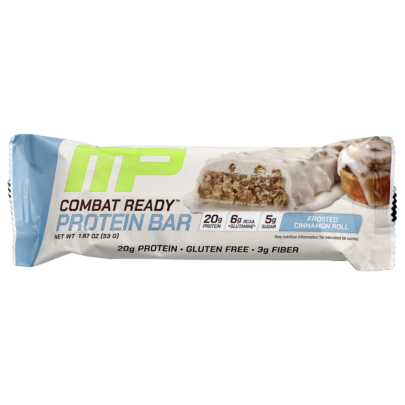 MusclePharm, Протеиновый батончик Combat Ready ™, булочка с корицей, 4 батончика, 53 г (1,87 унции)