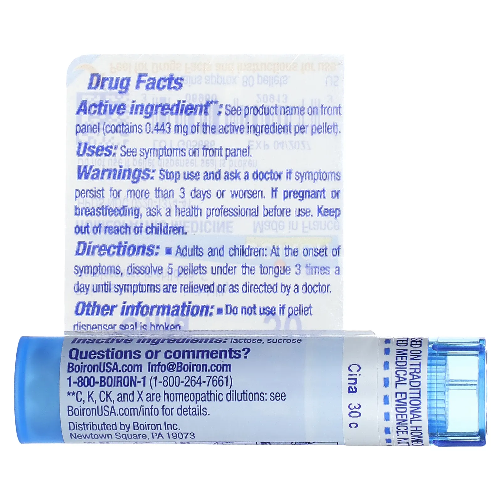 Boiron, Cina, 30C`` прибл. 80 гранул