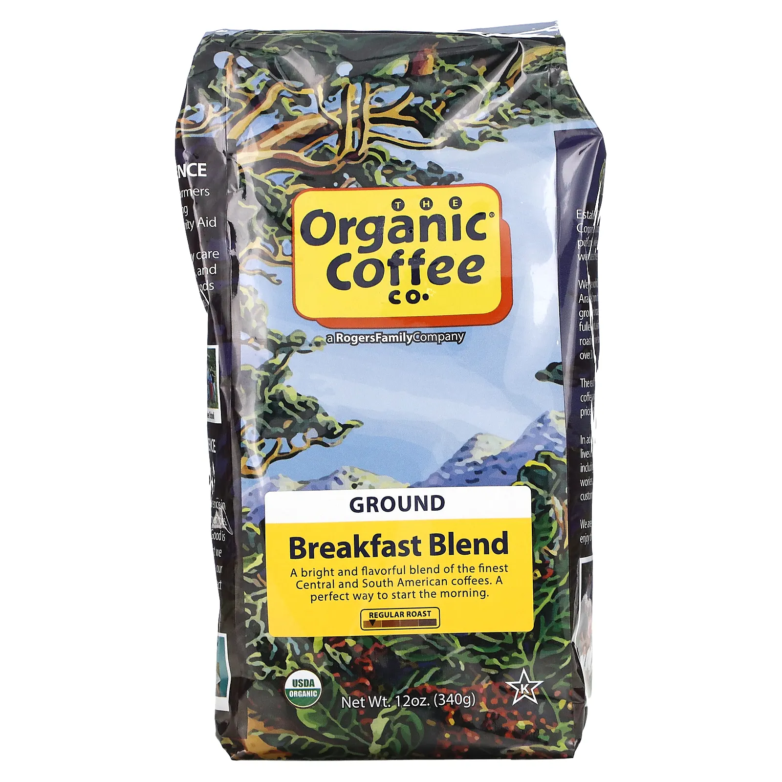 Organic Coffee Co., Breakfast Blend, кофе, молотый, средняя обжарка, 340 г (12 унций)