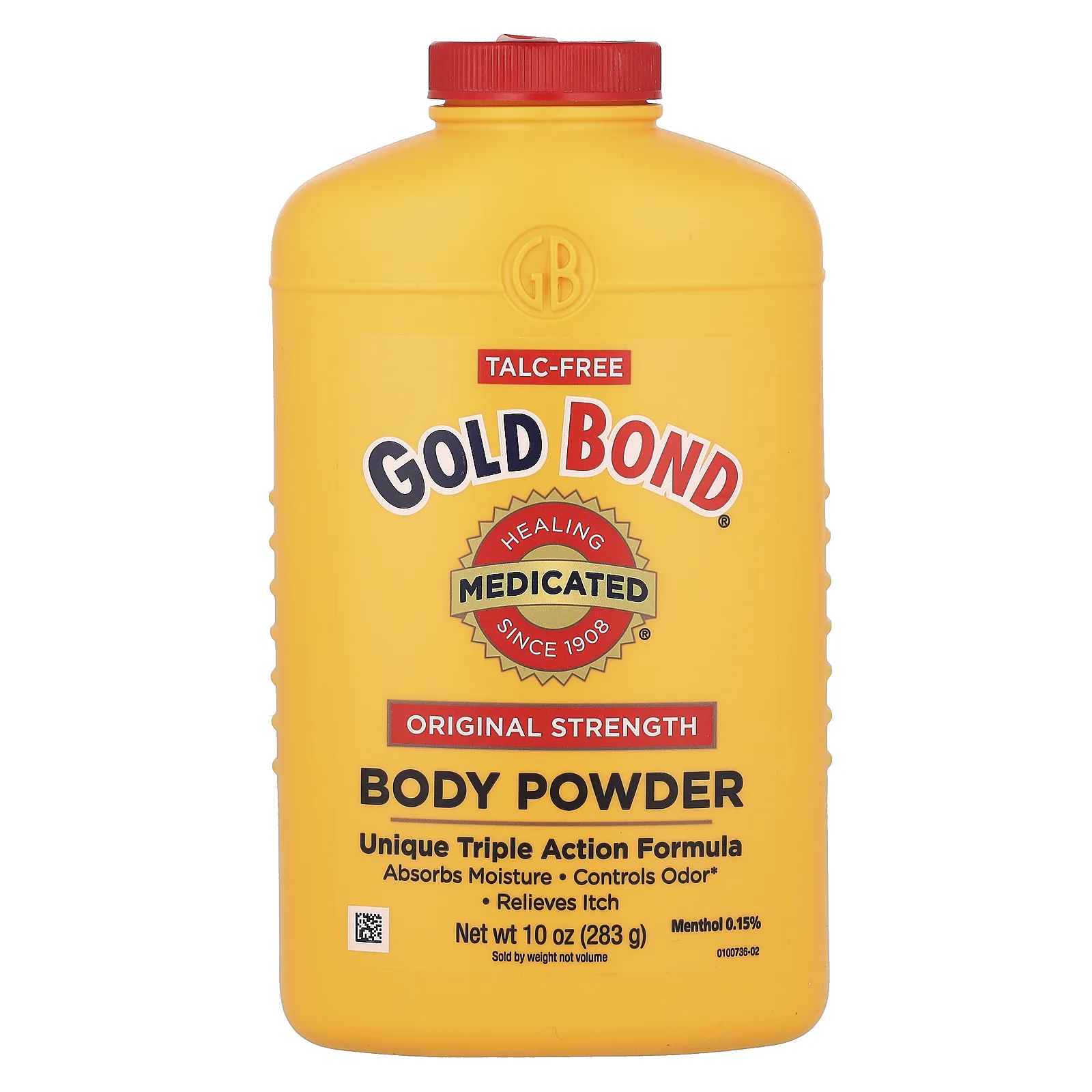 Gold Bond, пудра для тела, уникальная формула тройного действия, естественная сила действия, 283 г (10 унций)