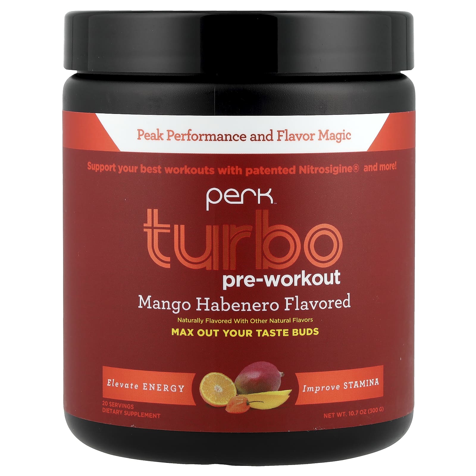 Perk Energy, Turbo, перед тренировкой, манго и хабенеро, 300 г (10,7 унции)