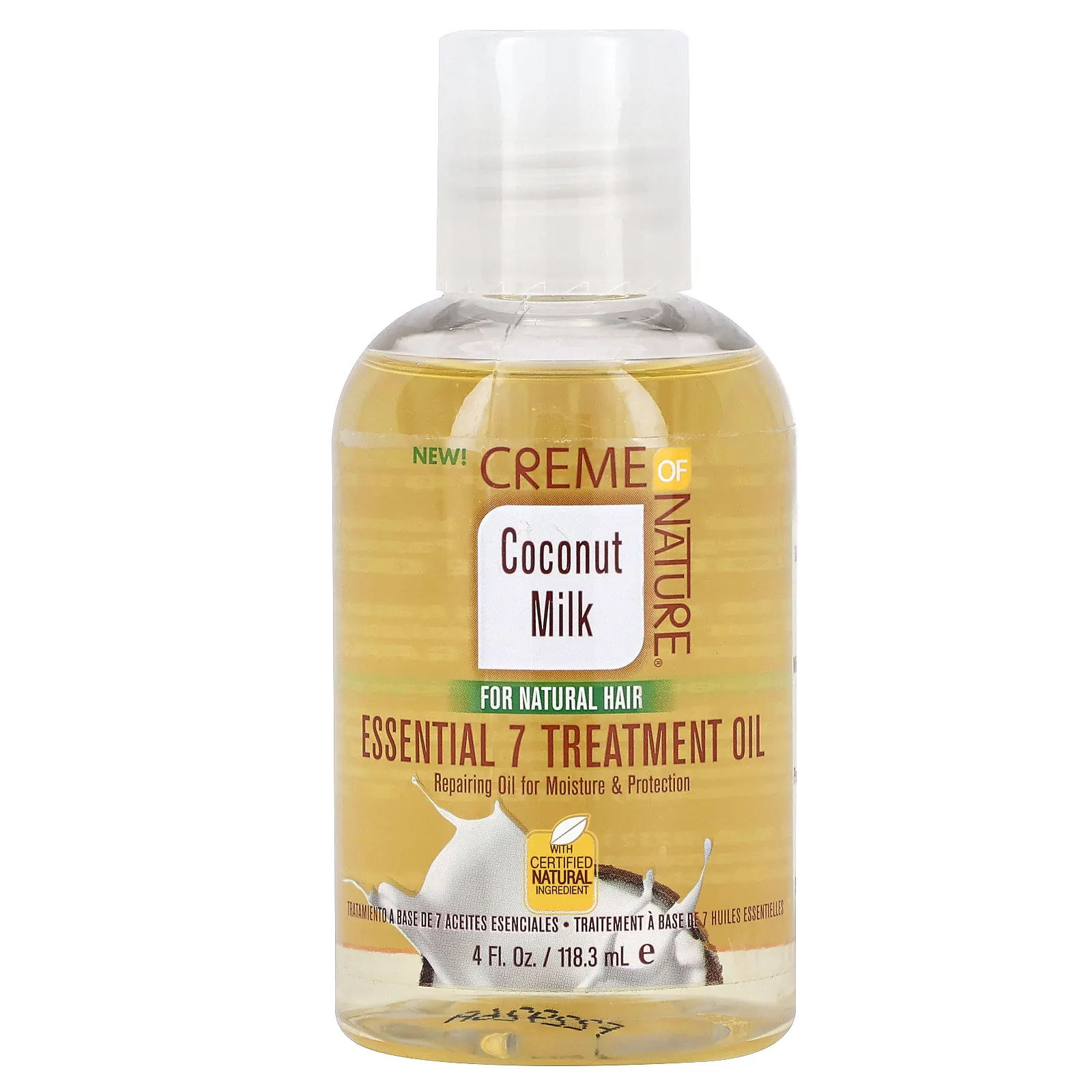 Creme Of Nature, Кокосовое молоко, лечебное масло Essential 7, 118,3 мл (4 жидк. Унции)