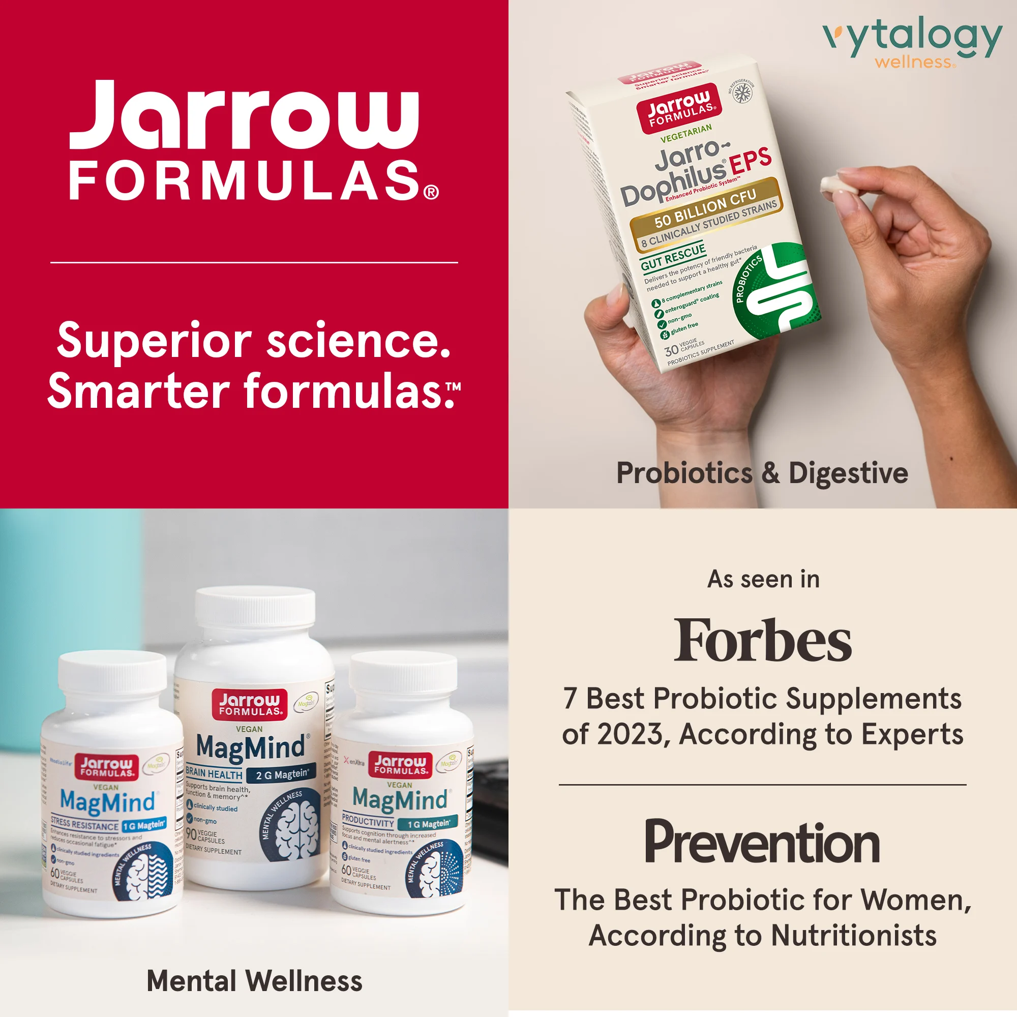 Jarrow Formulas, Jarro-Dophilus EPS, пробиотики, 10 млрд, 120 растительных капсул (5 млрд в 1 капсуле)