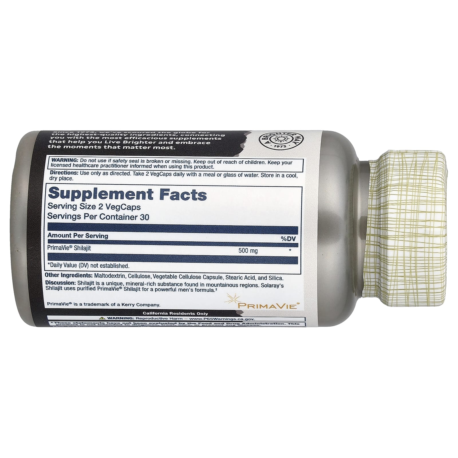 Solaray, мумие для мужчин, 60 растительных капсул (250 мг в 1 капсуле)