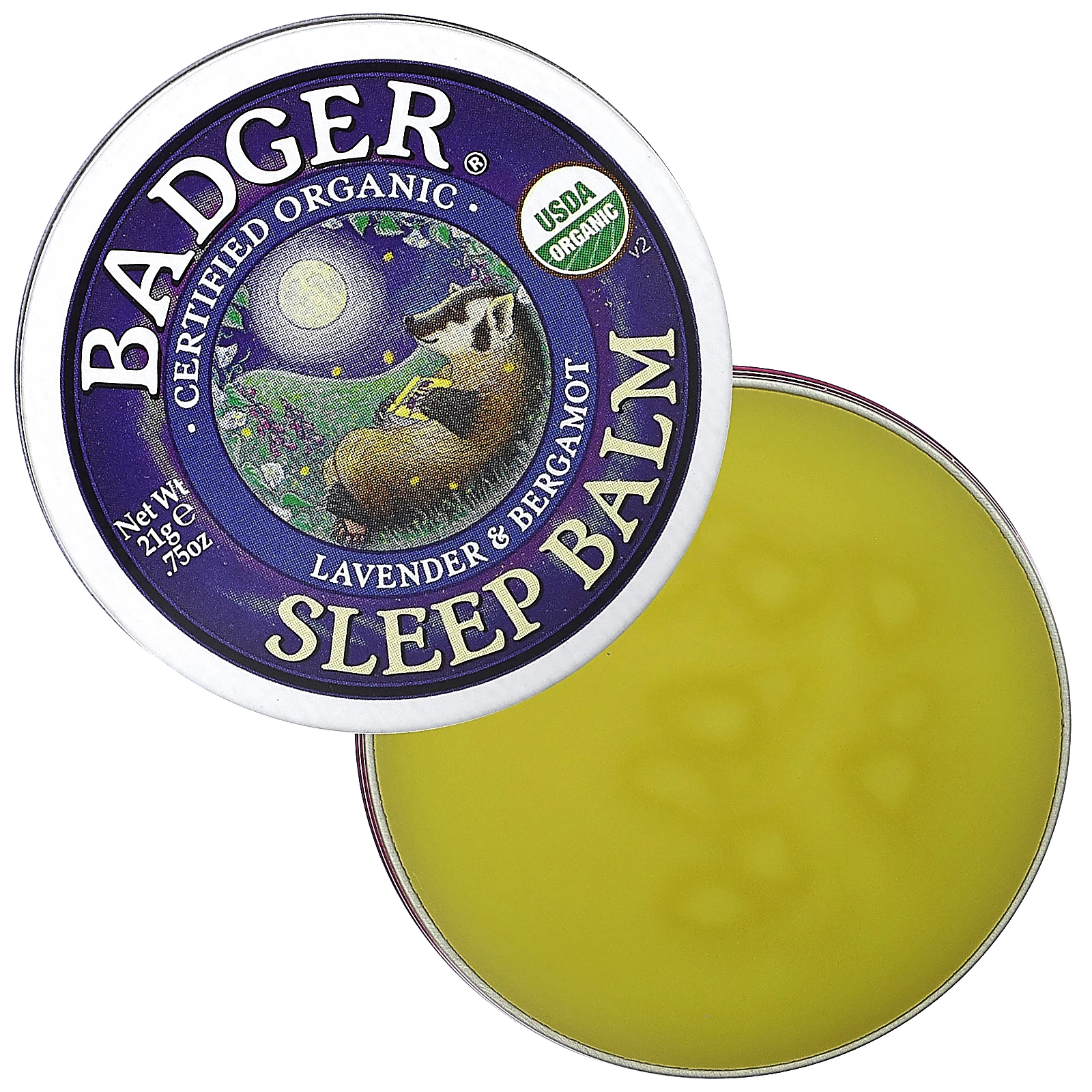 Badger Company, Органический бальзам для сна, лаванда и бергамот, 21 г (0,75 унции)