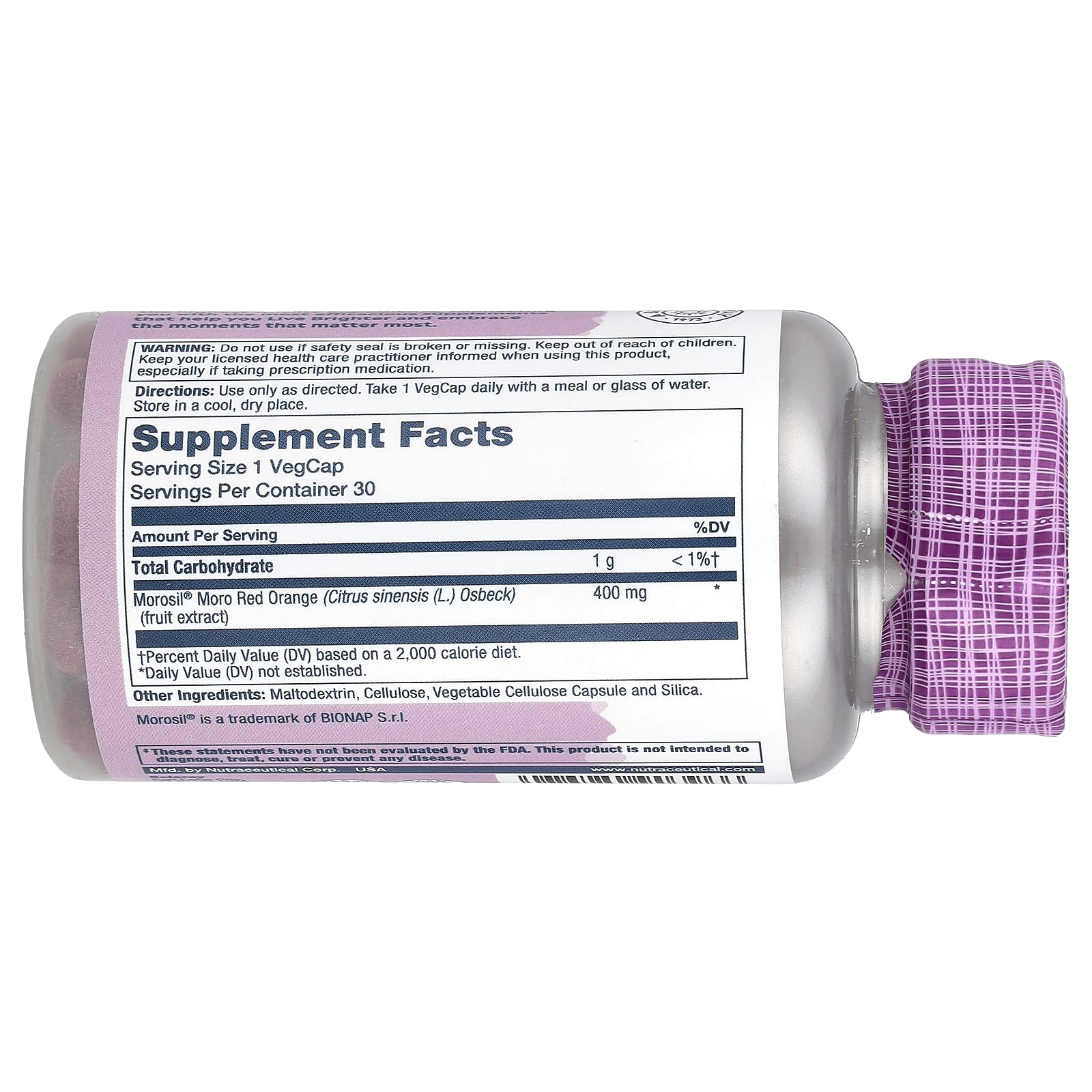 Solaray, Vital Extracts, красный апельсин Моро, 400 мг, 30 растительных капсул