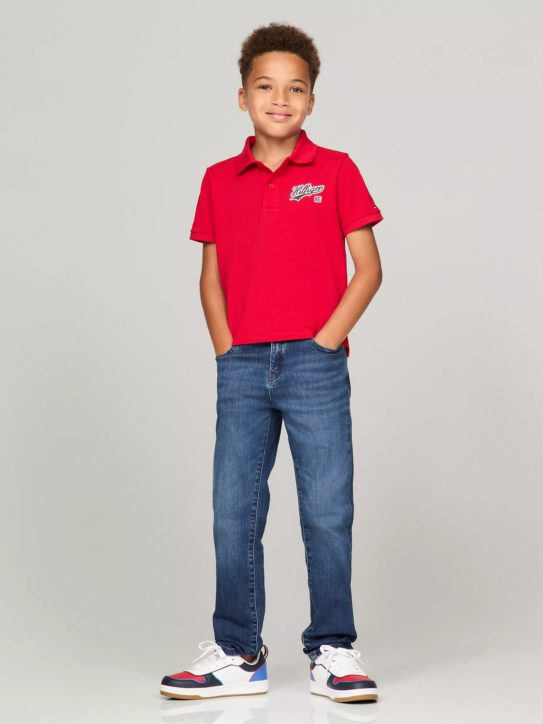Рубашка-поло для мальчиков Tommy Hilfiger, Детское поло с короткими рукавами и логотипом Script 85