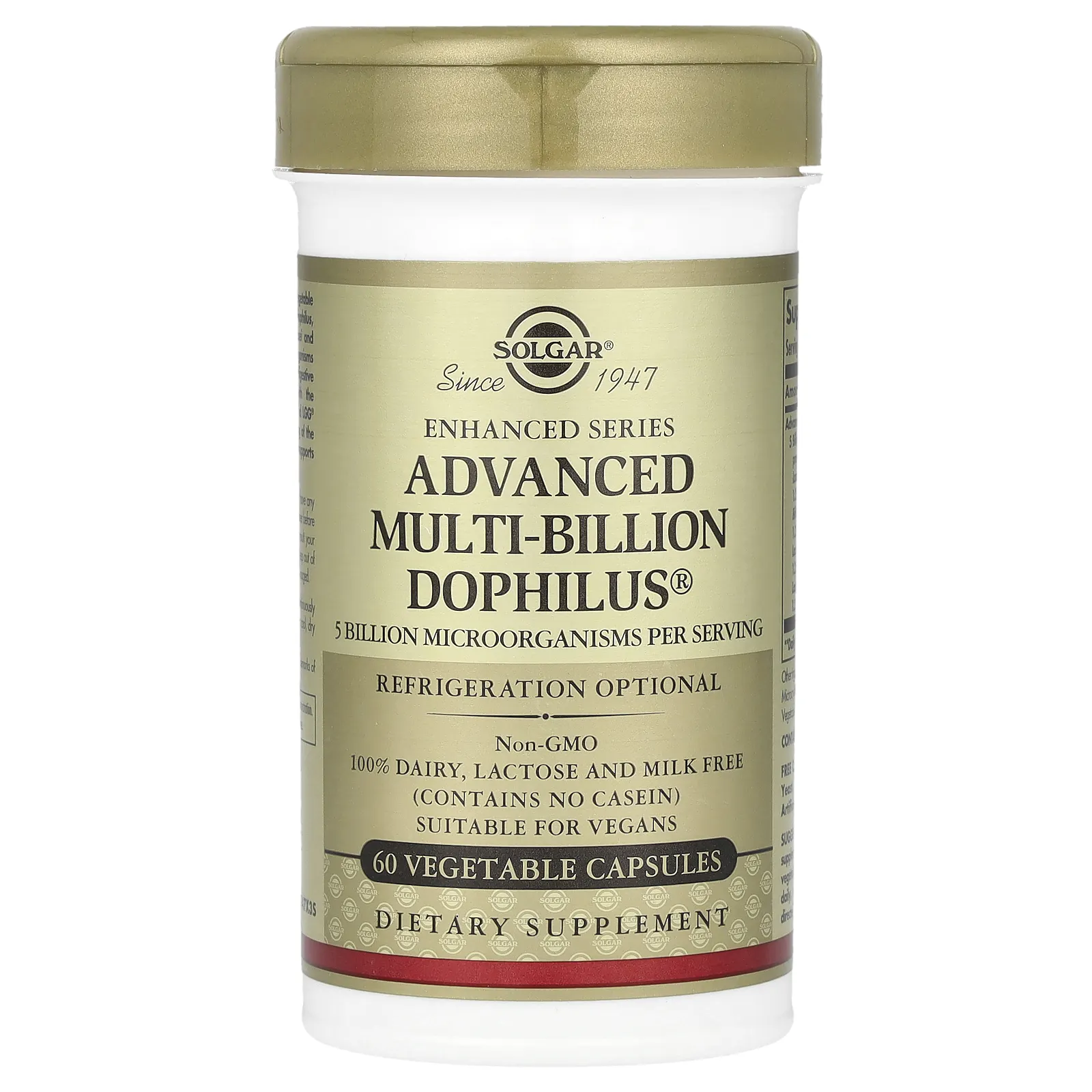 Solgar, Advanced Multi-Billion Dophilus, пробиотик, 60 растительных капсул