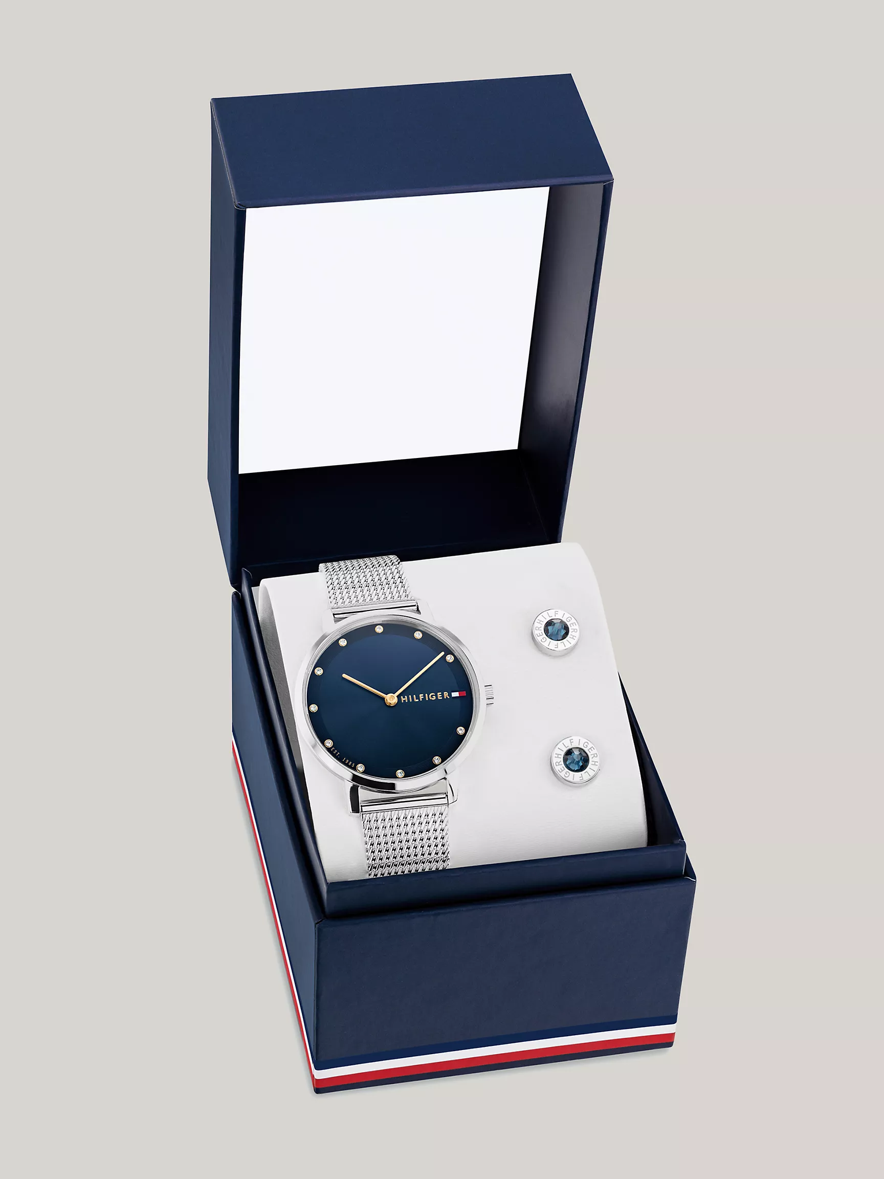 Женские часы и серьги Tommy Hilfiger, Подарочный набор: часы и серьги-гвоздики