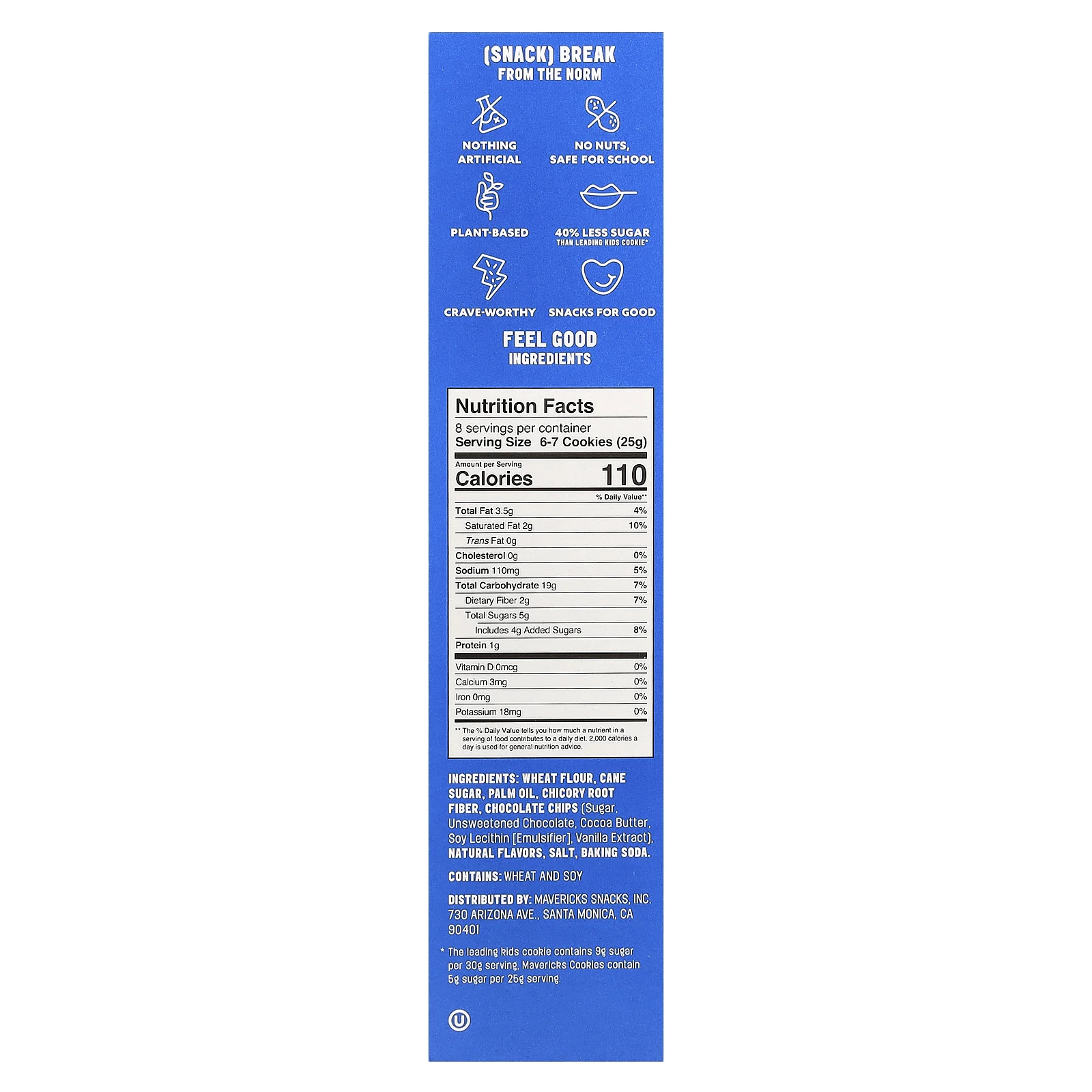 Mavericks, Болт печенья, с шоколадной крошкой, 200 г (7,04 унции)