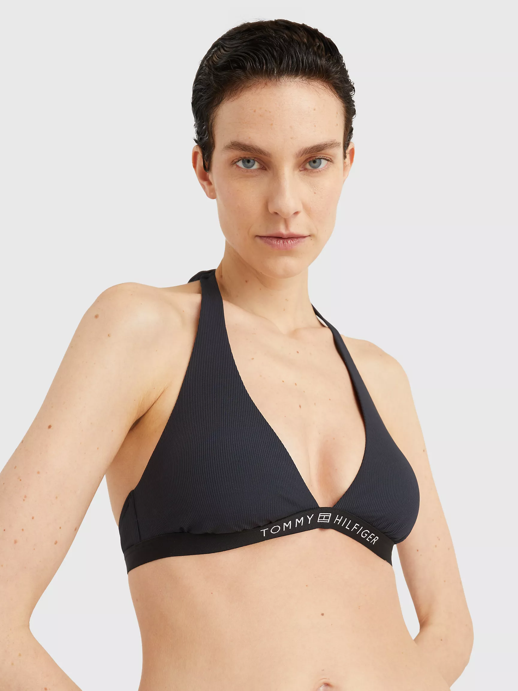 Женские купальники Tommy Hilfiger, Верх бикини с треугольными чашками и логотипом