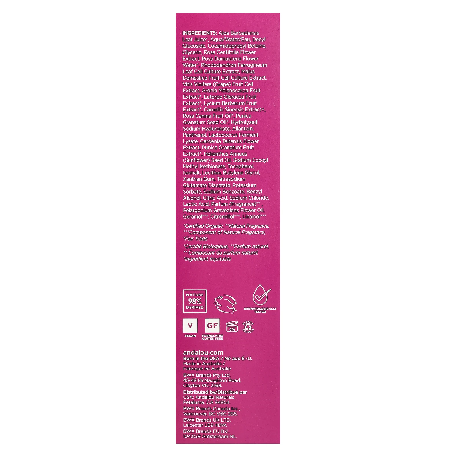 Andalou Naturals, 1000 Roses, нежная очищающая пенка, для чувствительной кожи, 163 мл (5,5 жидк. Унции)