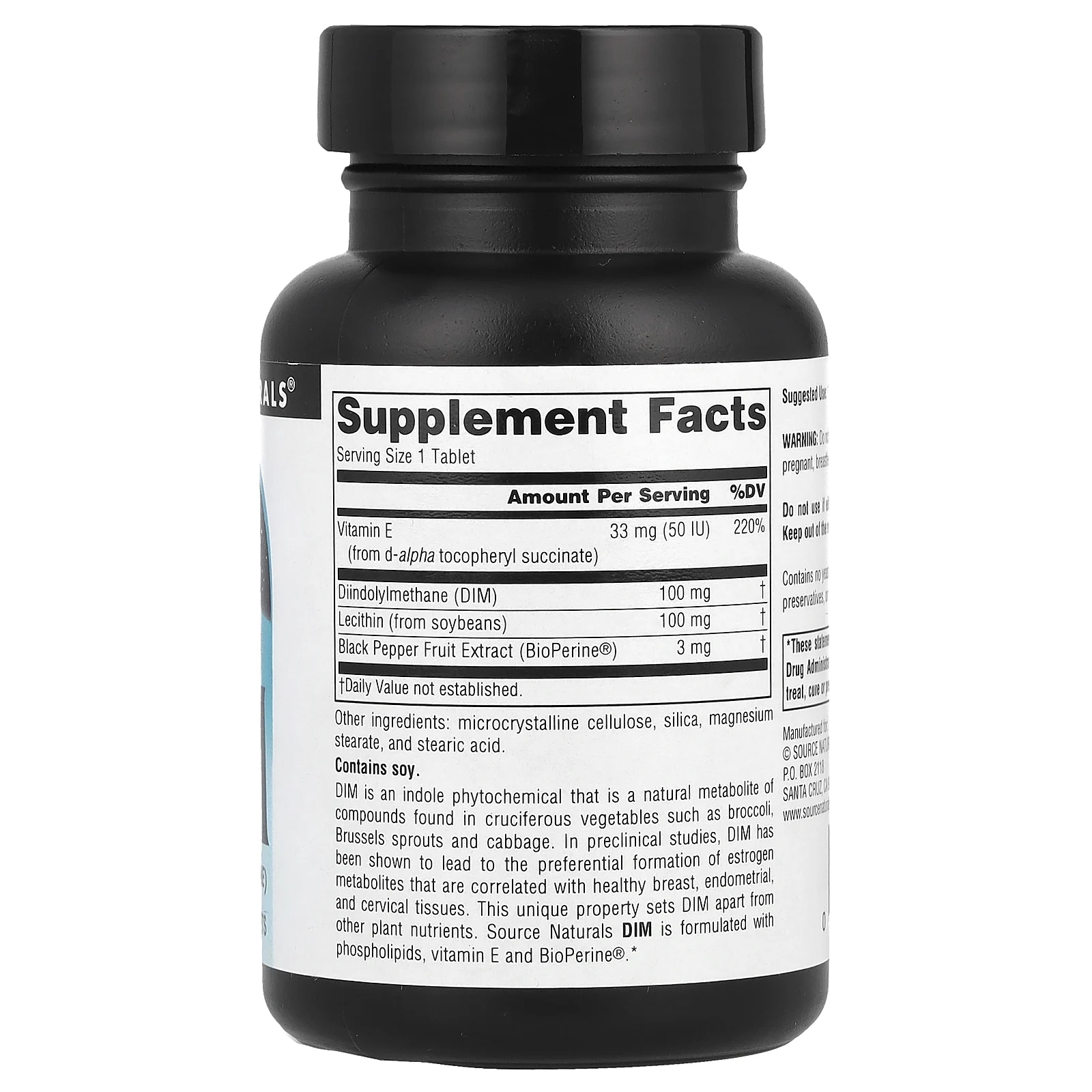 Source Naturals, DIM, 100 мг, 30 таблеток