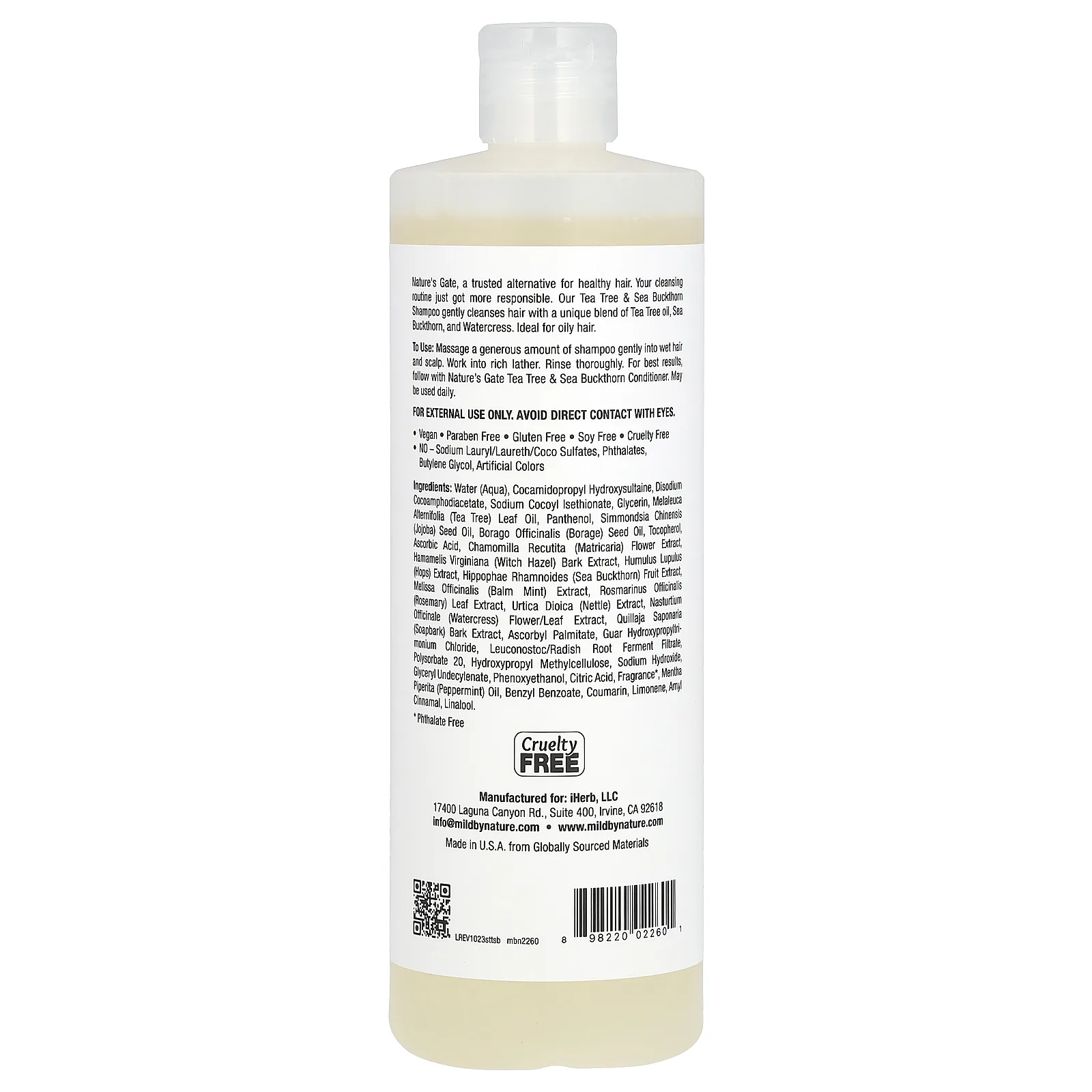 Mild By Nature, шампунь для жирных волос с чайным деревом и облепихой, 473 мл (16 жидк. унций)