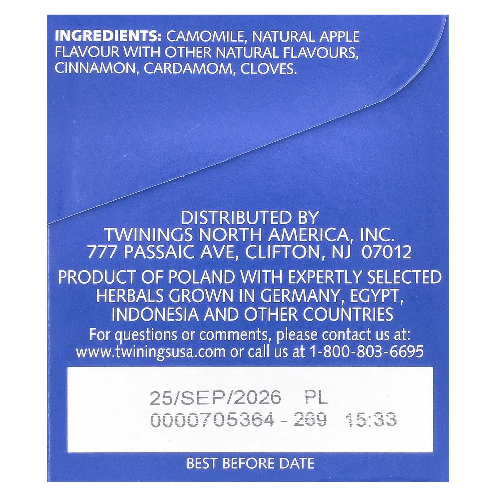 Twinings, Травяной чай, Winter Spice, без кофеина, 20 чайных пакетиков, 40 г (1,41 унции)