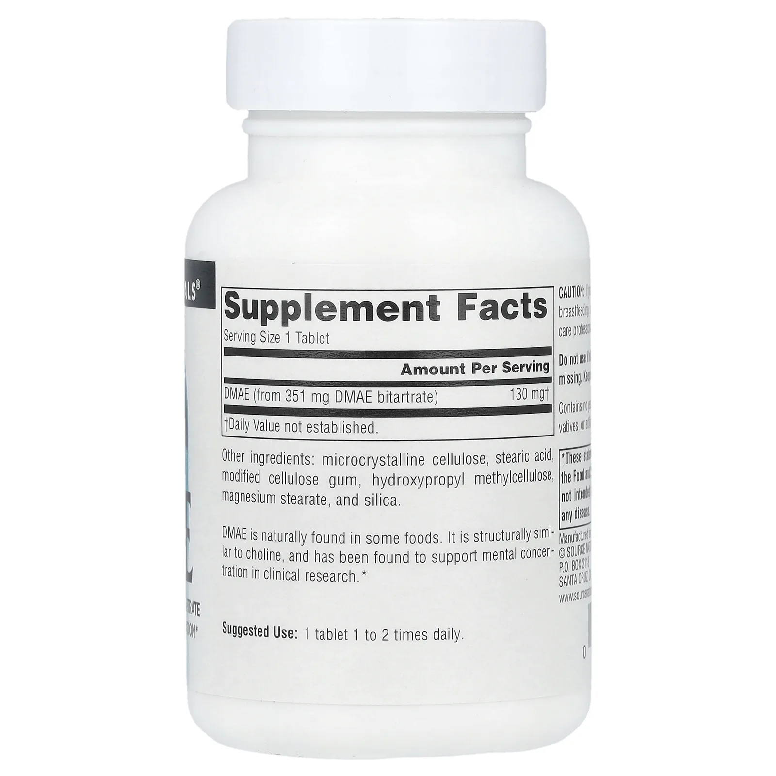 Source Naturals, ДМАЭ, 351 мг, 100 таблеток