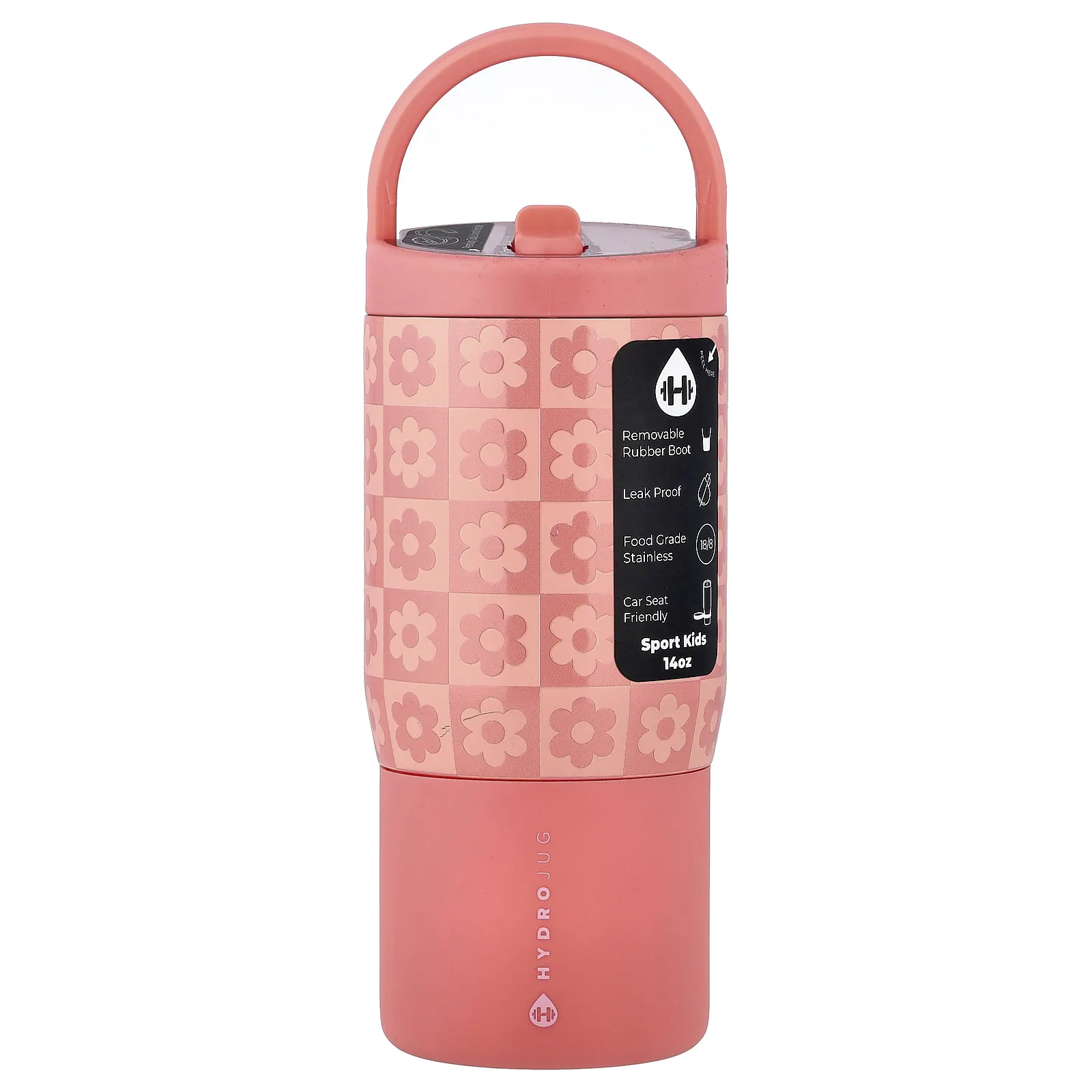 HydroJug, Спортивная детская бутылочка, шашки с ромашками, 14 унций