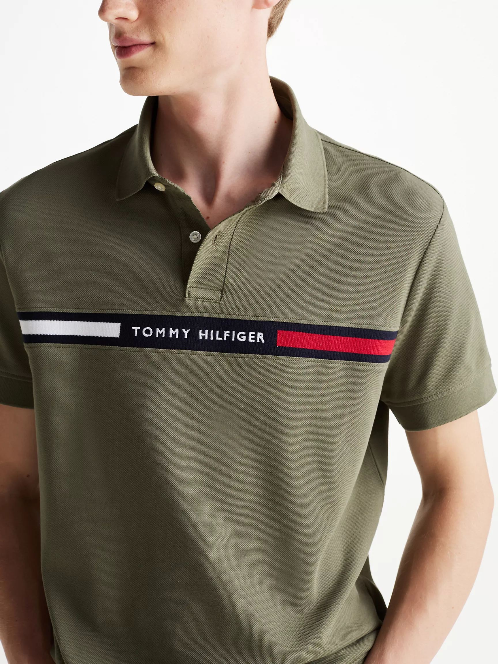 Мужское поло Tommy Hilfiger, Полосатое поло стандартного кроя с вышивкой