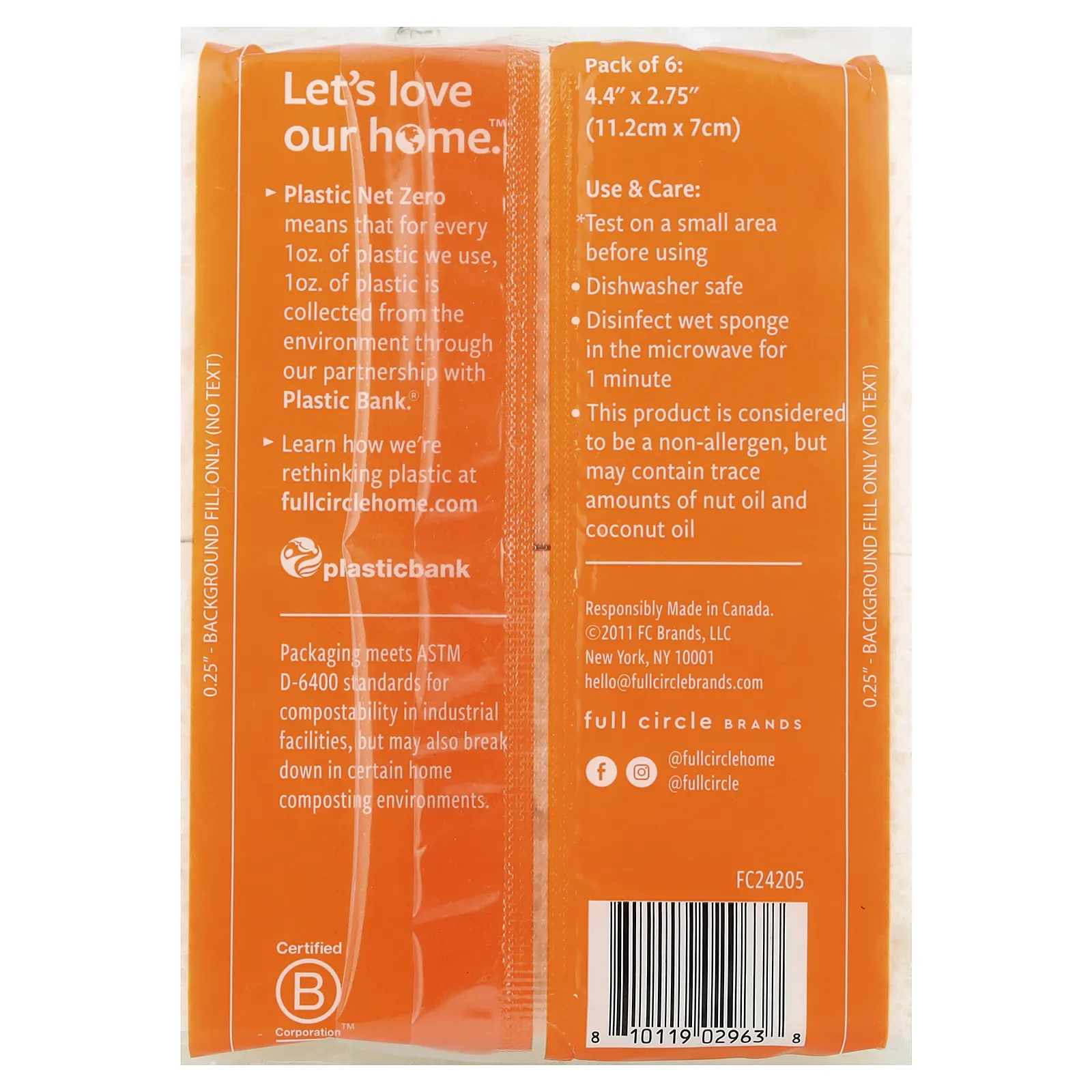 Full Circle, Nutcase™, спонжи для губ, 6 шт.