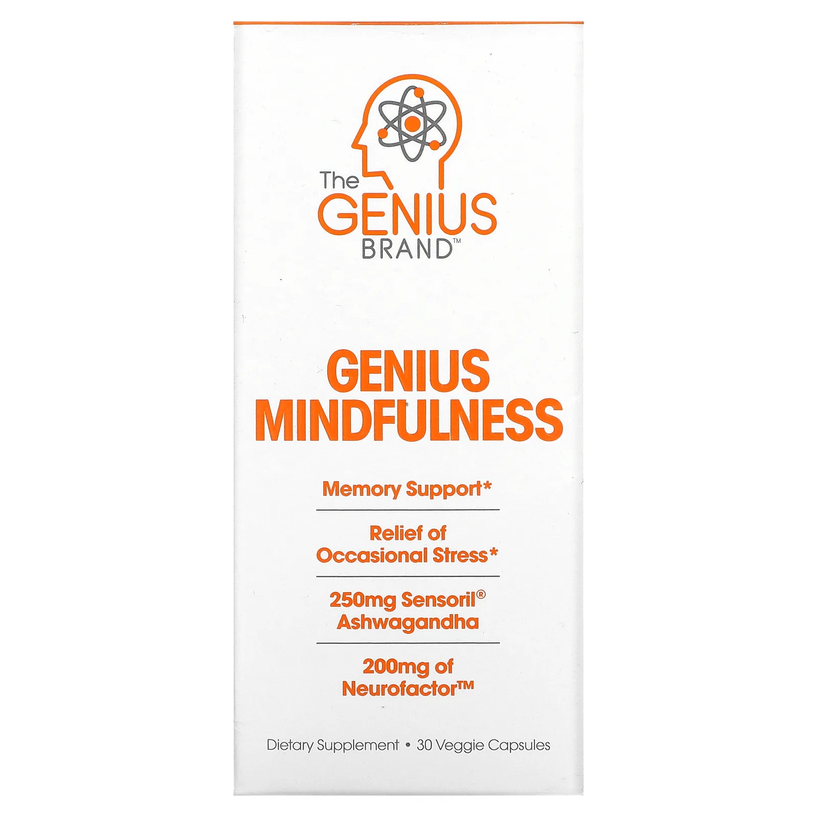 The Genius Brand, Genius Mindfullness, 30 растительных капсул