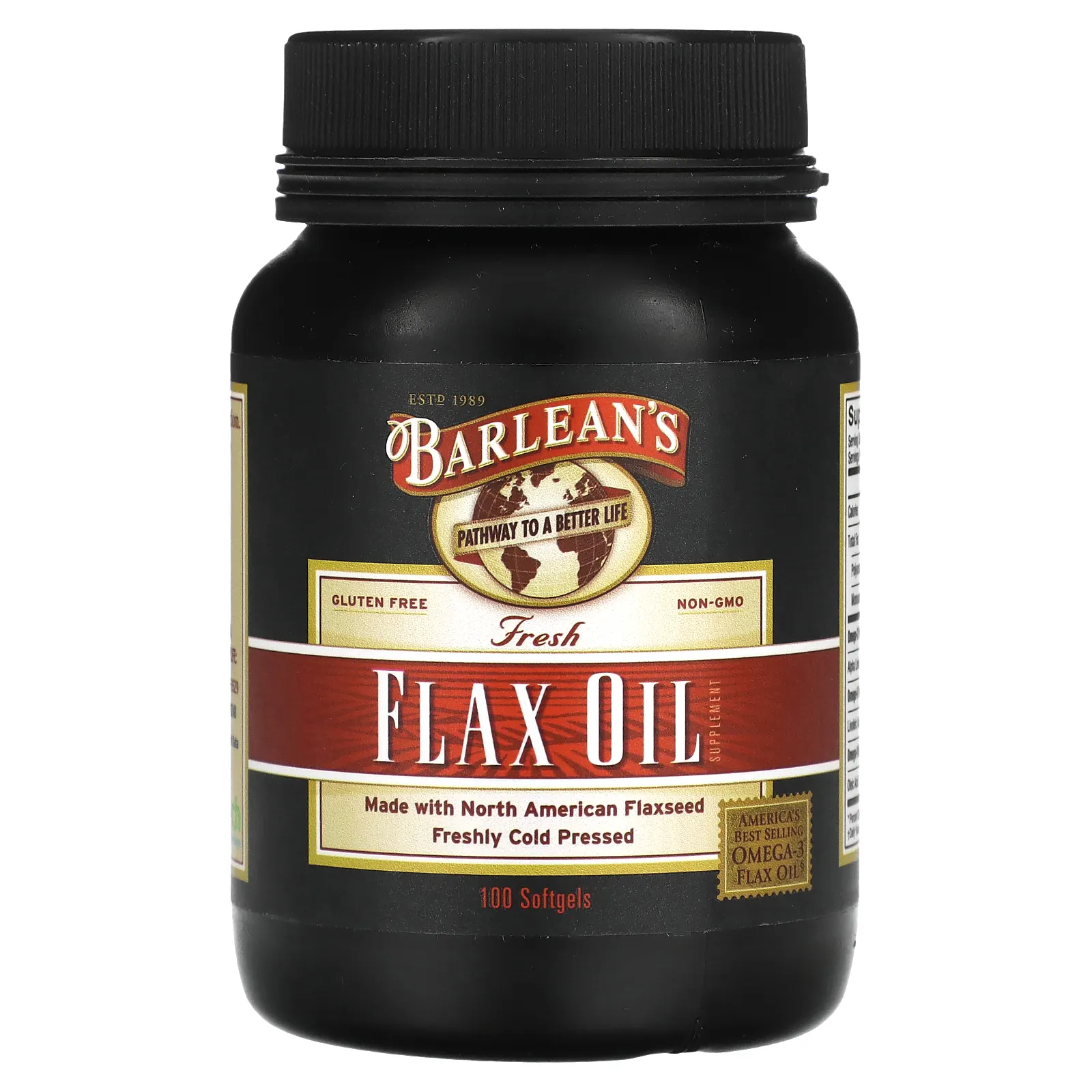 Barlean's, Свежее льняное масло, 100 мягких таблеток