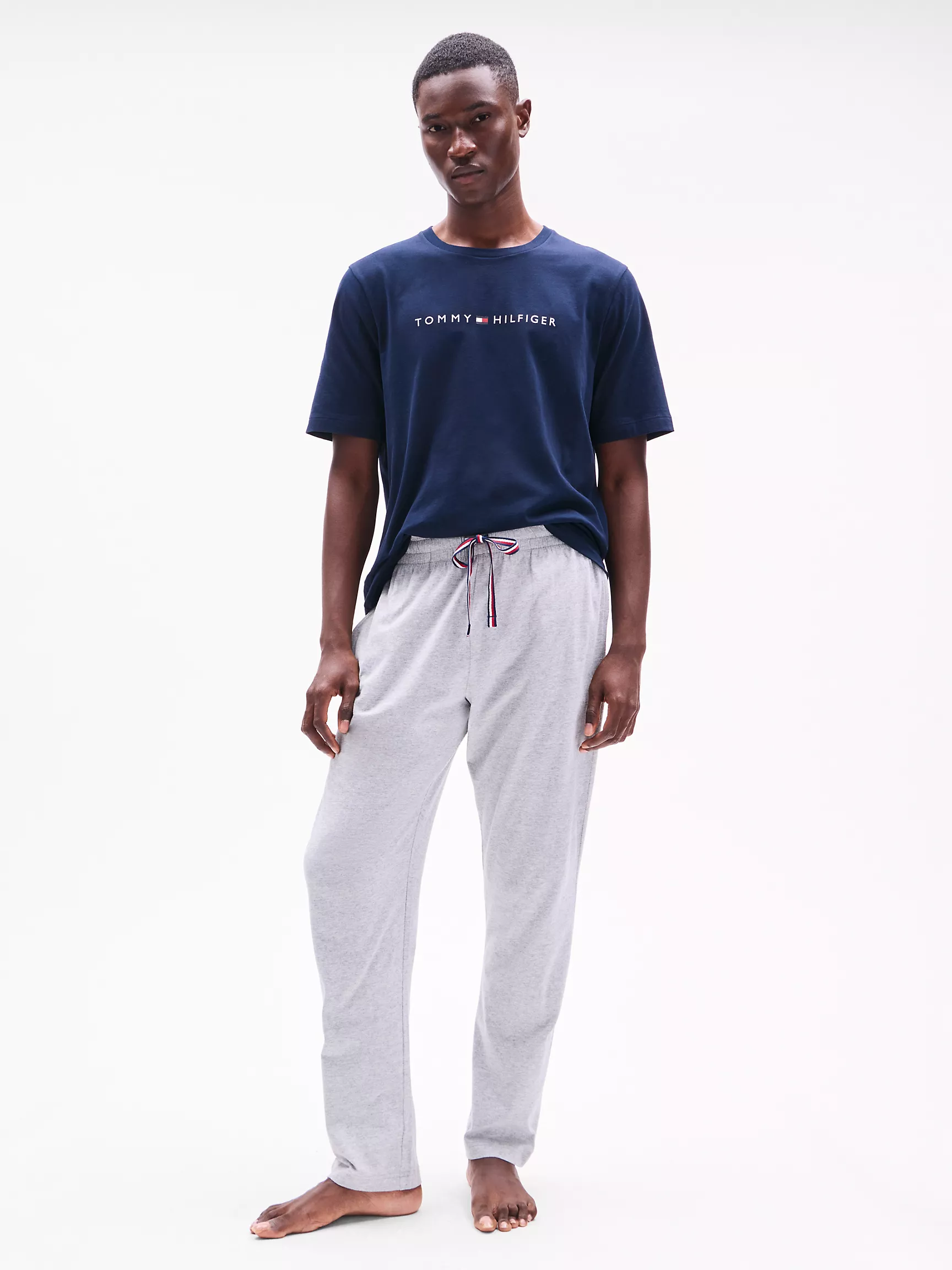 Мужская одежда для сна Tommy Hilfiger, Пижамный комплект из хлопкового джерси с бархатистой отделкой