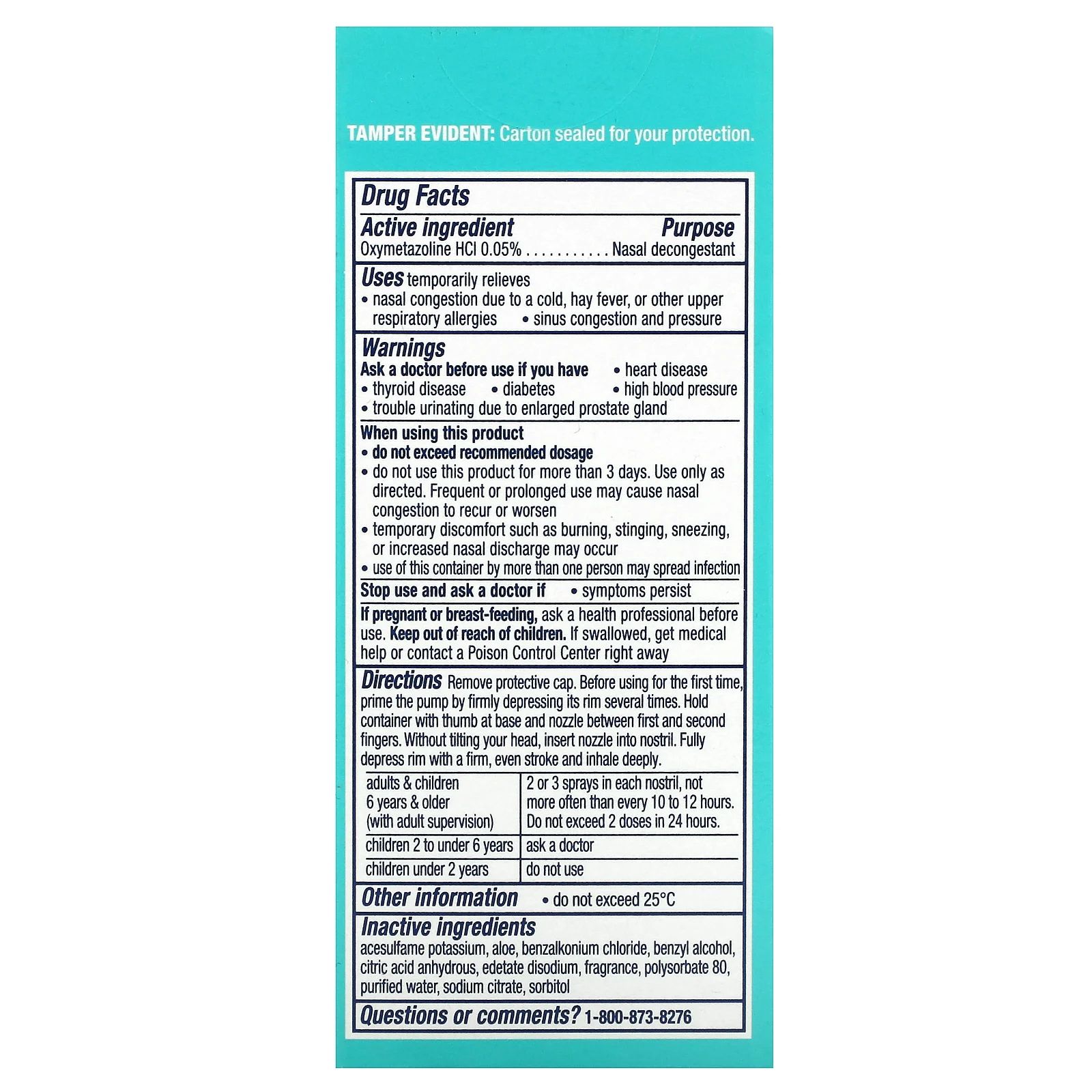 Vicks, Sinex Severe, увлажняющий спрей, 15 мл (0,5 жидк. унции)