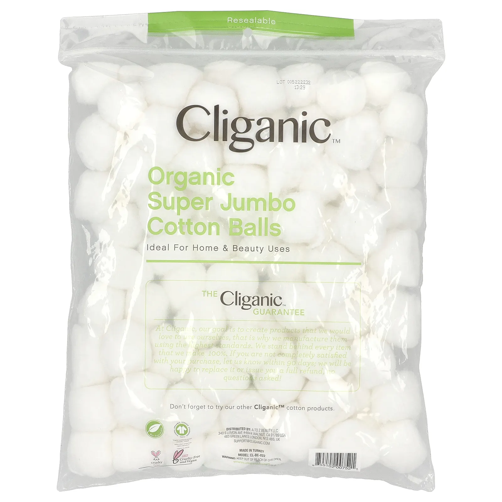 Cliganic, Органические шарики из супер-джамбо, 100 штук