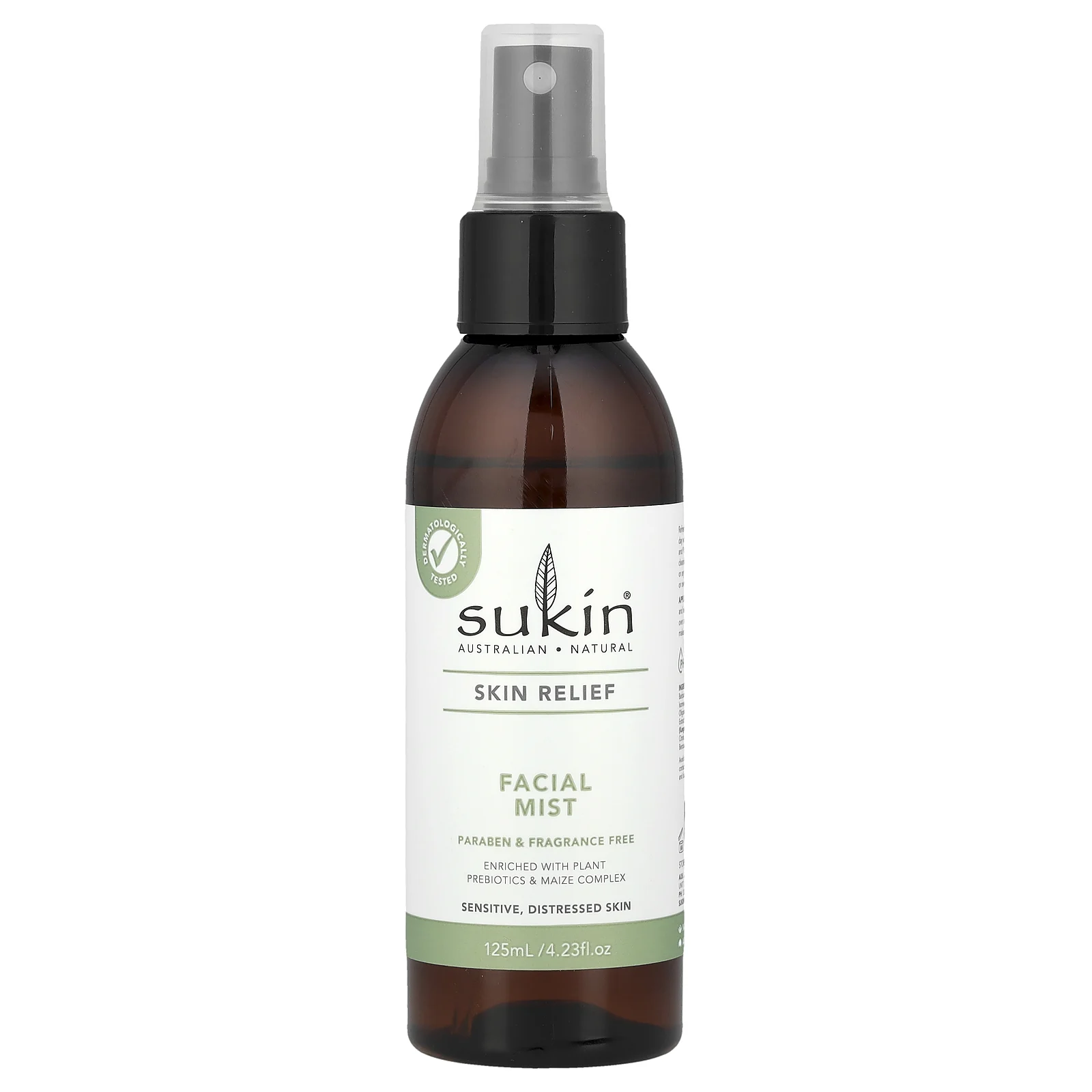 Sukin, Skin Relief, спрей для лица, для чувствительной, проблемной кожи, без отдушек, 125 мл (4,23 жидк. Унции)
