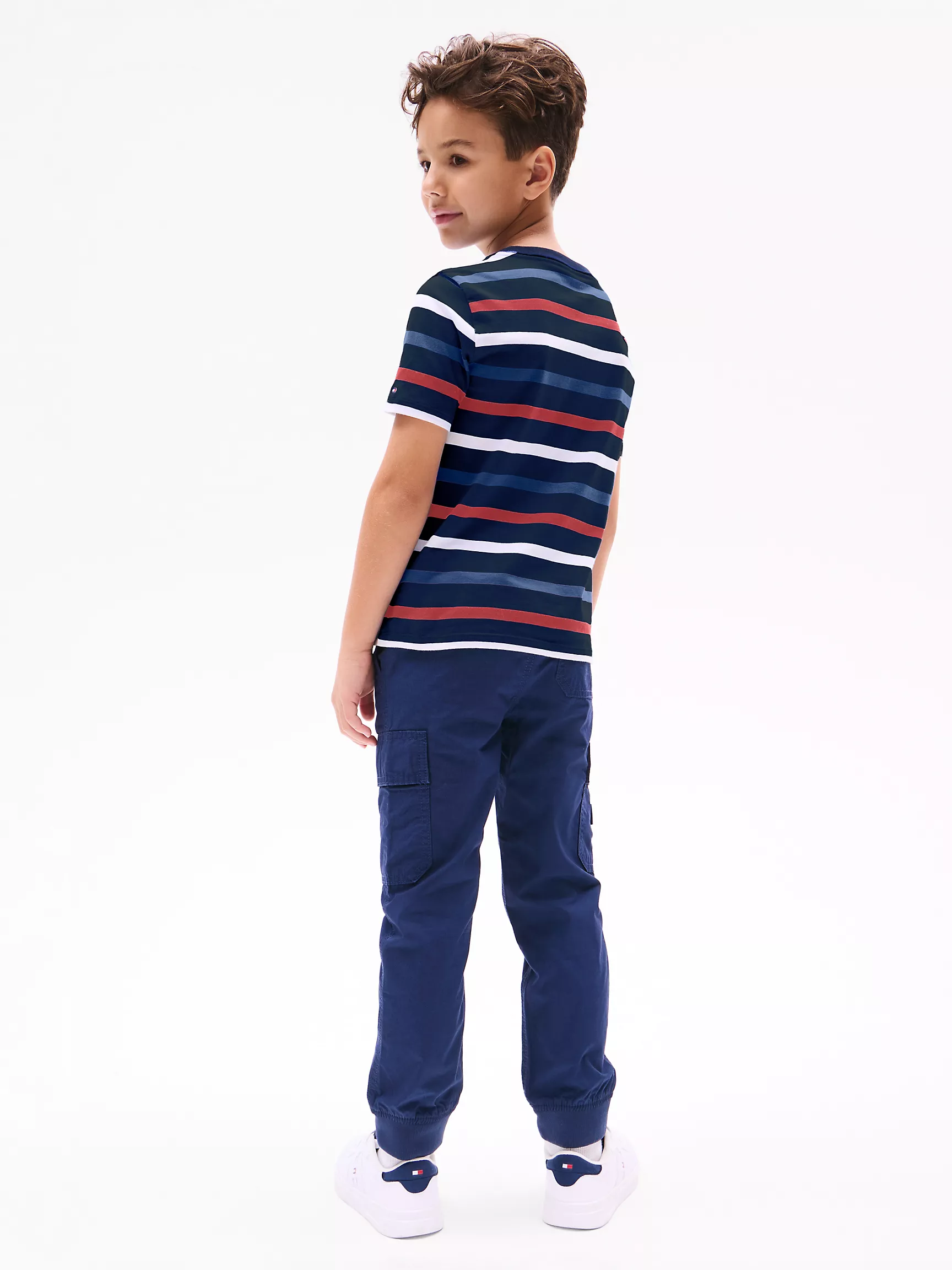 Футболка Tommy Hilfiger для мальчиков, Детская полосатая футболка с монограммным логотипом