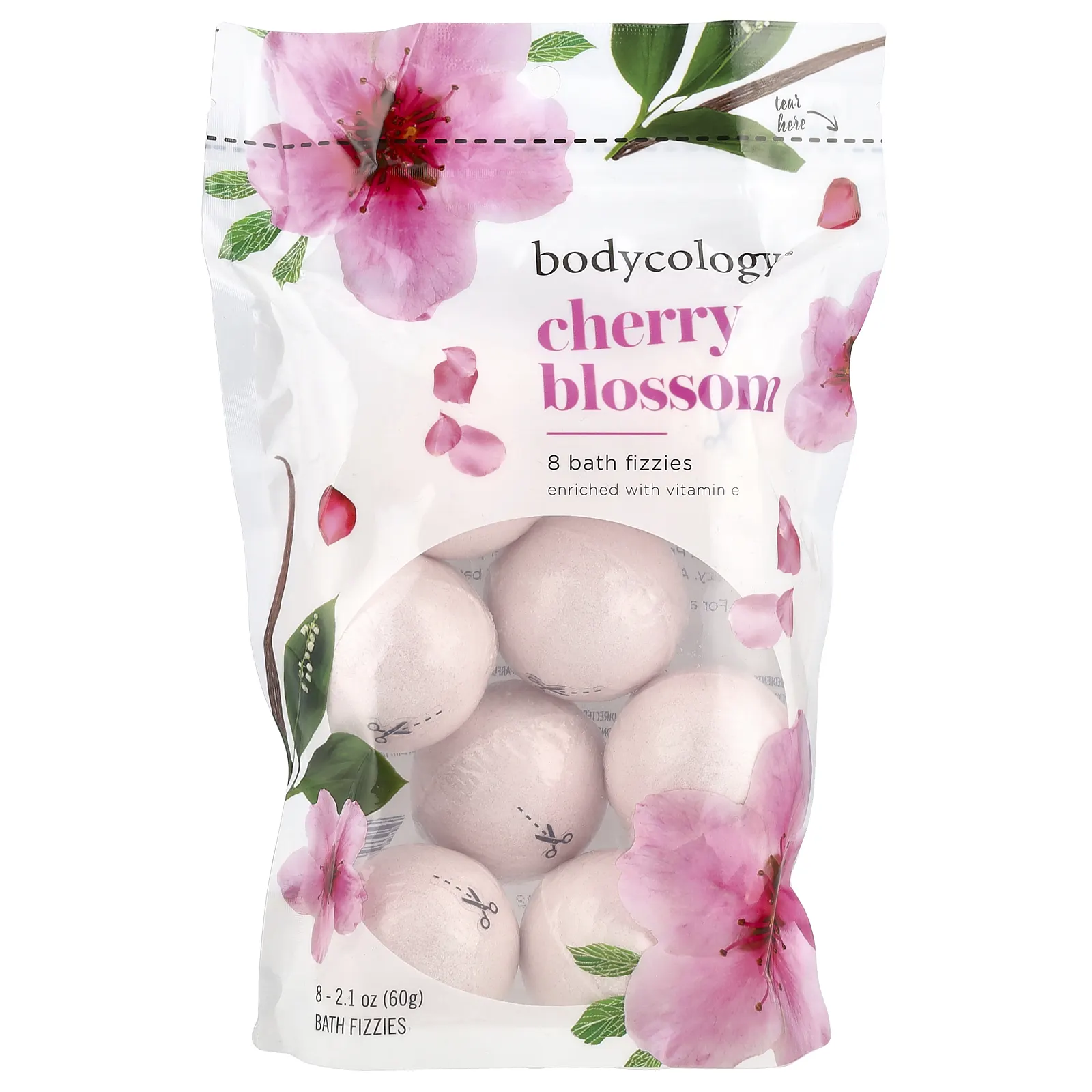 Bodycology, Cherry Blossom, 8 ароматизаторов для ванн, 60 г (2,1 унции)