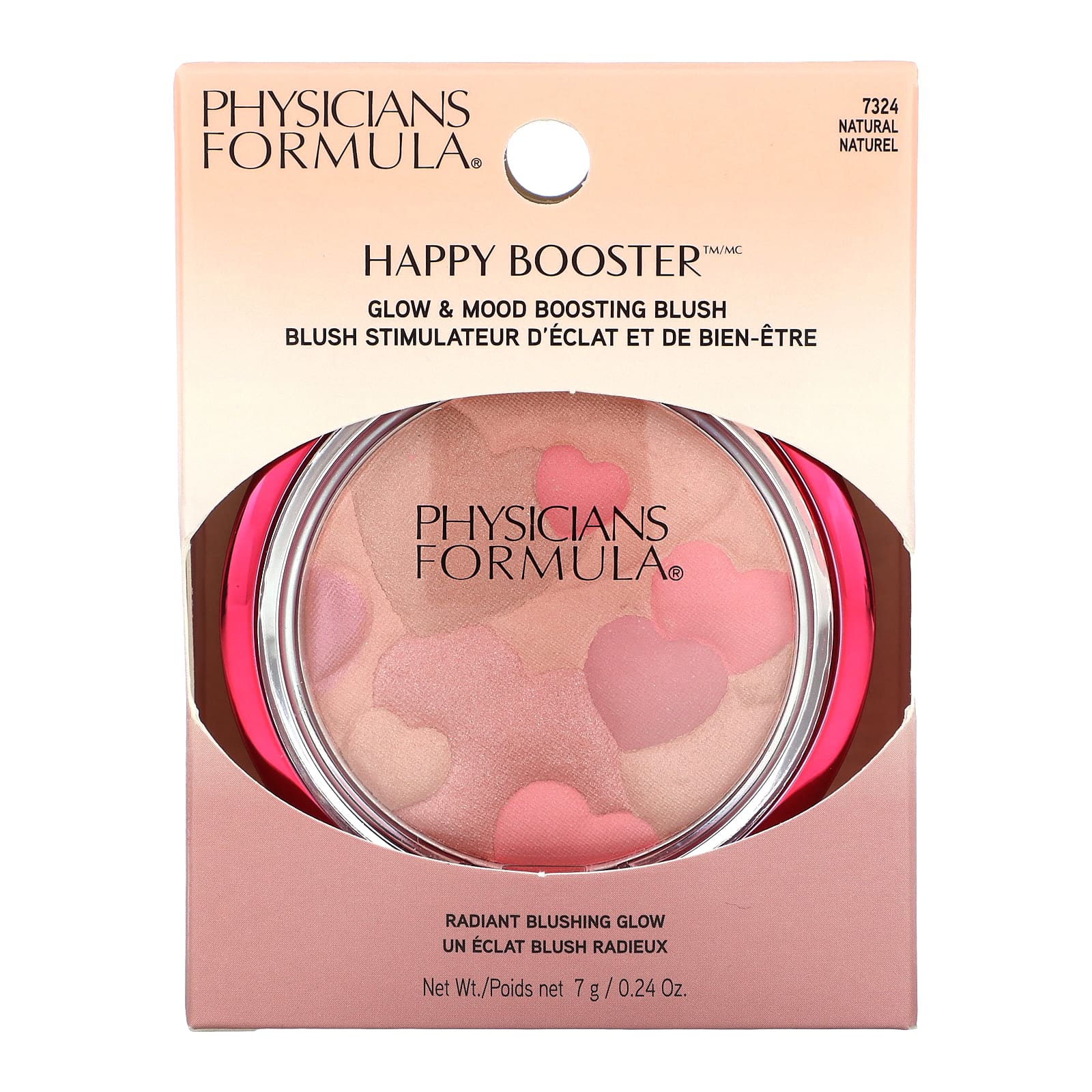 Physicians Formula, Happy Booster, румяна для сияния кожи и настроения, натуральный, 7 г (0,24 унции)