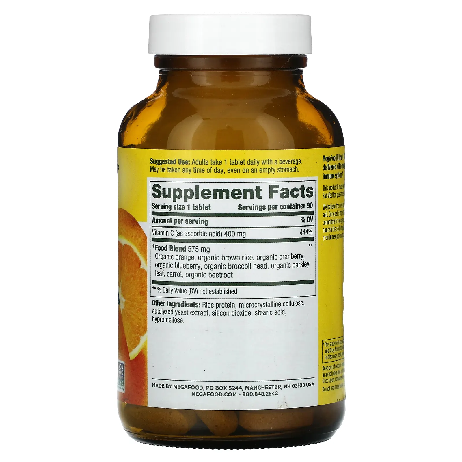 MegaFood, Ultra-C, витамин C, 400 мг, 90 таблеток