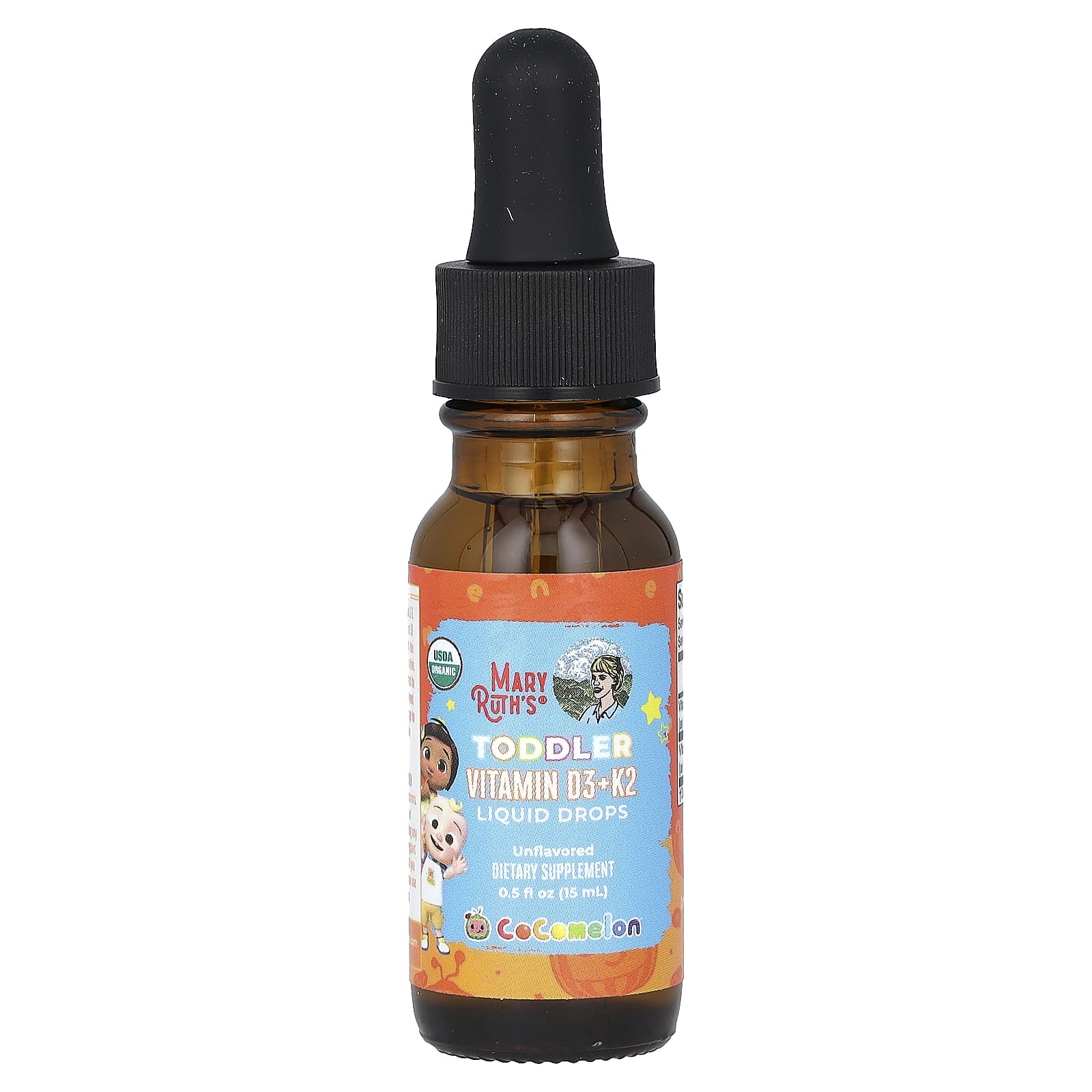 MaryRuth's, Cocomelon, витамины D3 и K2 в жидкой форме, для детей 1–3 лет, без ароматизаторов, 15 мл (0,5 жидк. унции)