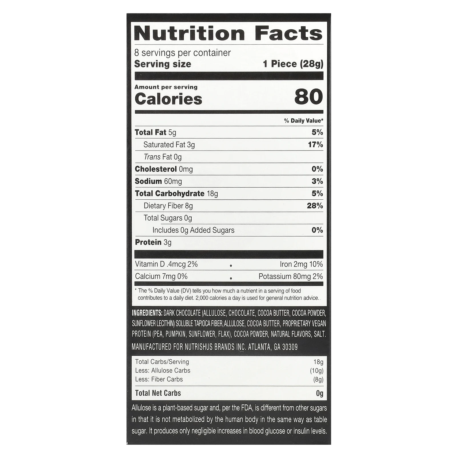 RxSugar, Swealthy Snax ™, батончики, мятный брауни, 8 пакетиков по 28 г (1 унция)