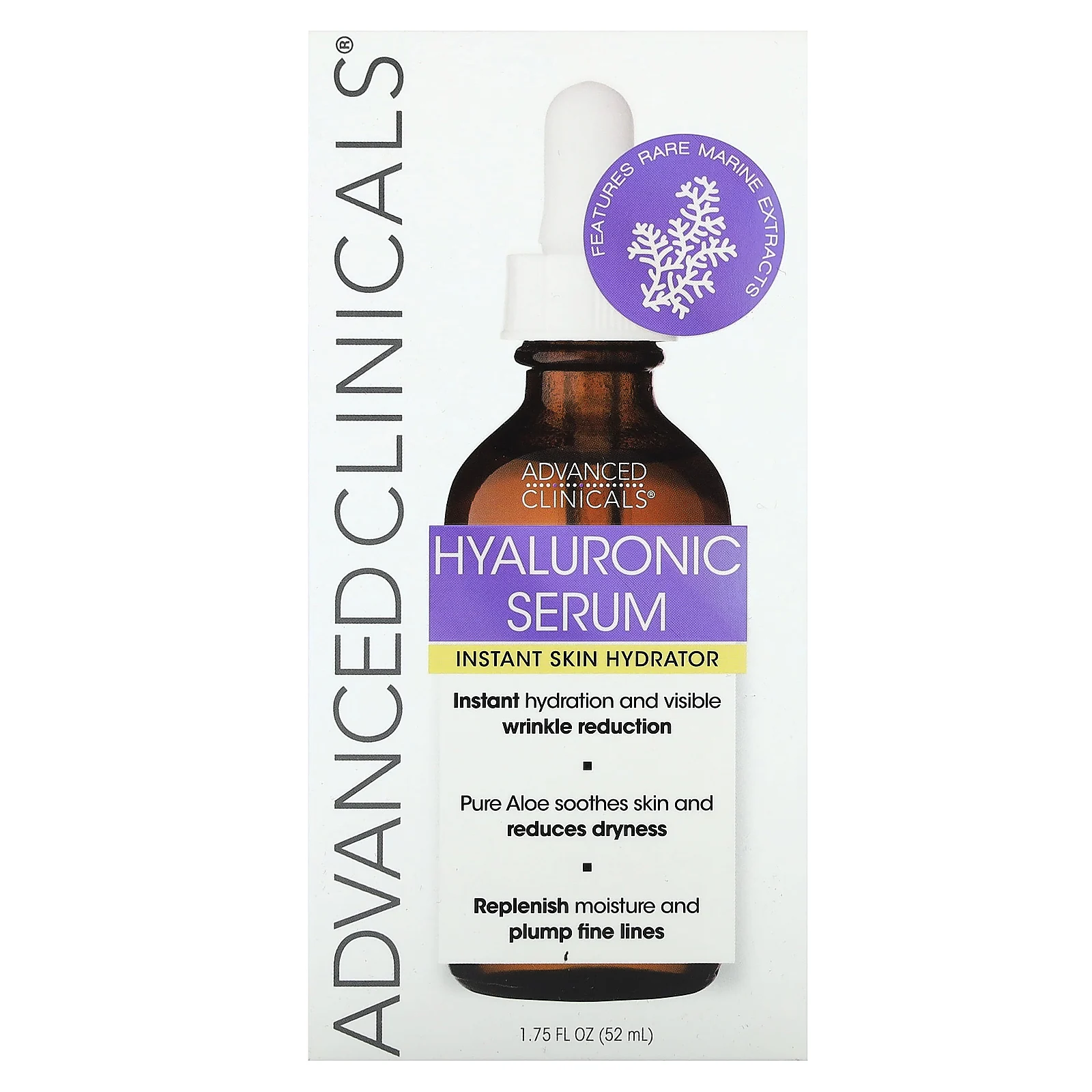 Advanced Clinicals, гиалуроновая сыворотка, мгновенное увлажнение кожи, 52 мл (1,75 жидк. унции)