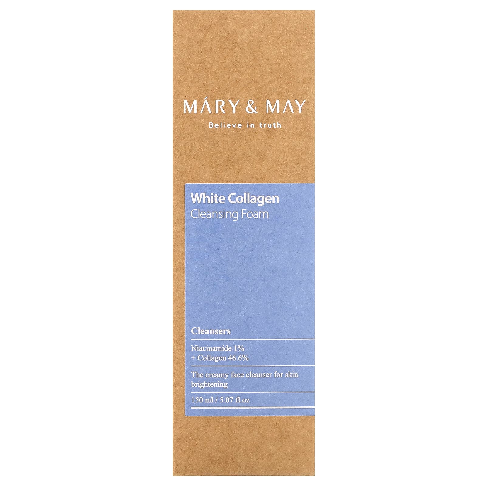 Mary & May, White Collagen, очищающая пенка, 150 мл (5,07 жидк. Унции)