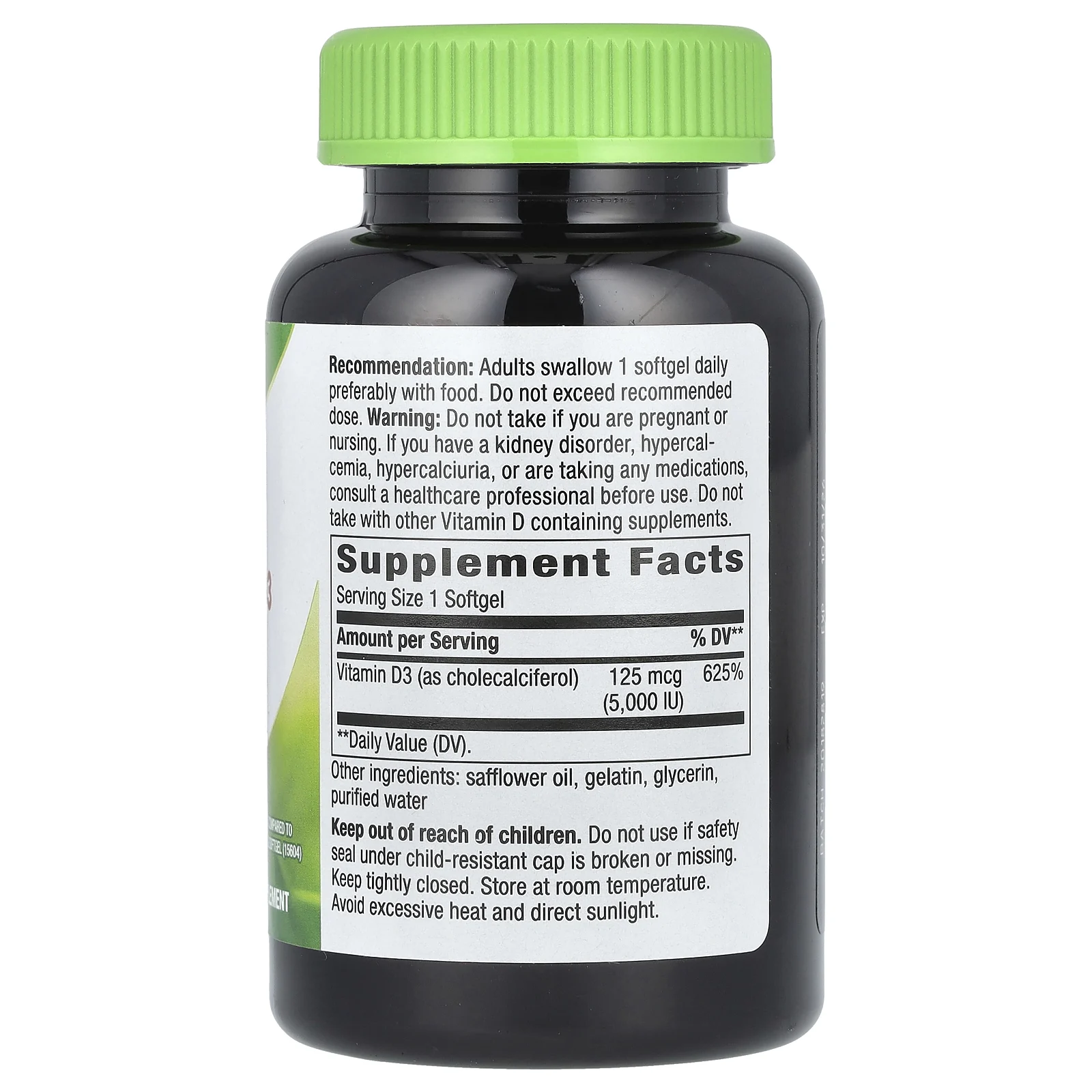 Nature's Way, витамин D3 Max, 125 мкг (5000 МЕ), 240 мягких таблеток