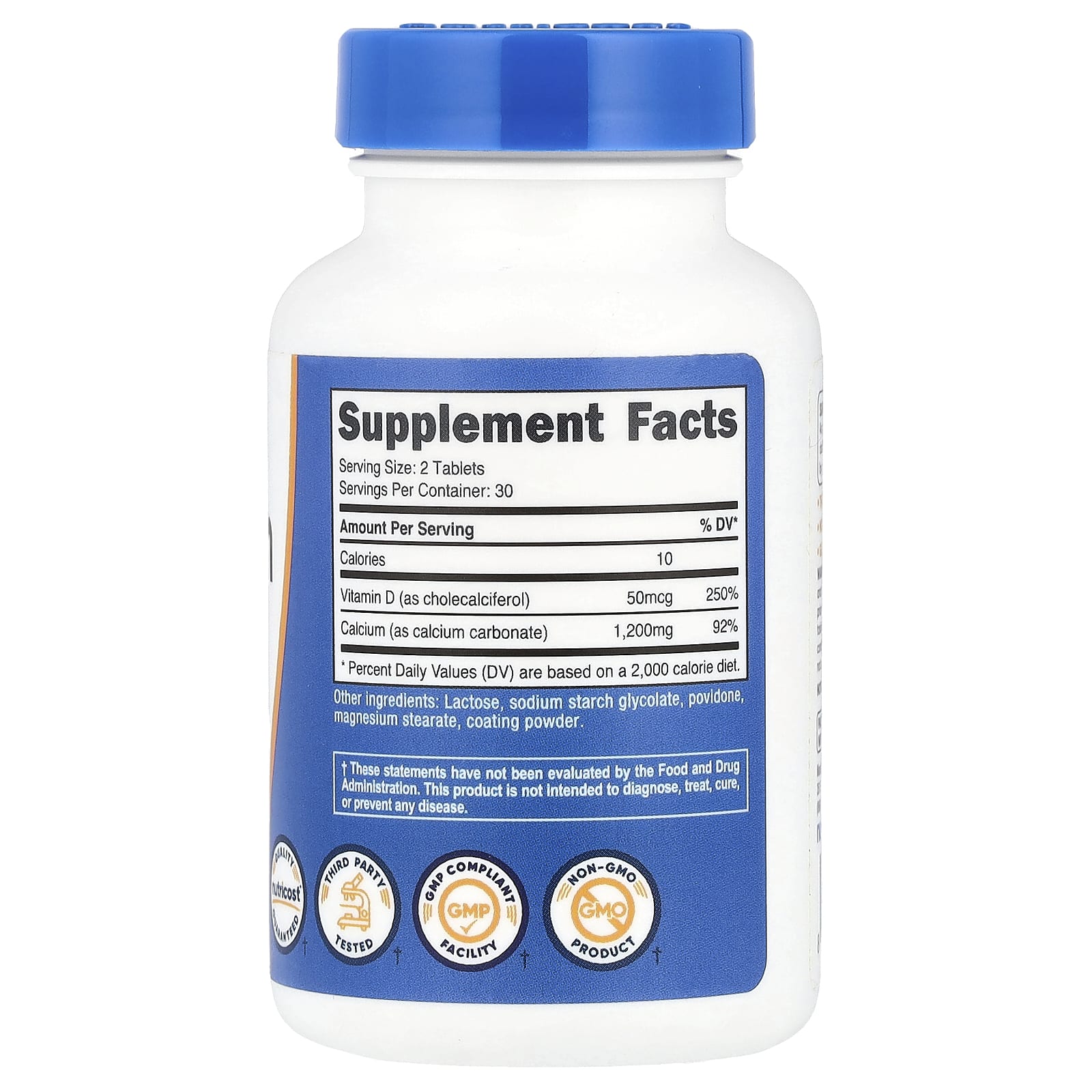 Nutricost, Кальций с витамином D, 60 таблеток