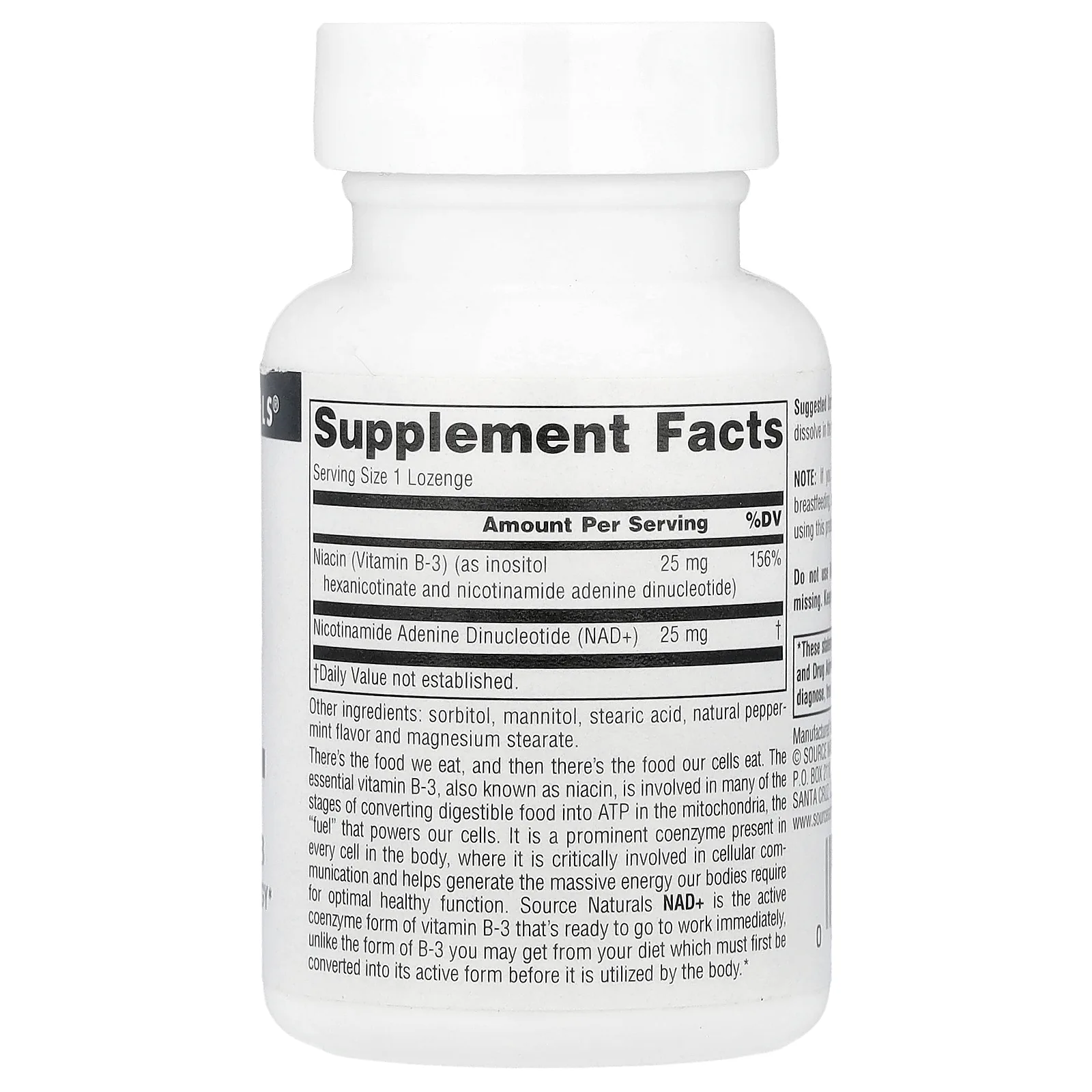 Source Naturals, NAD+, коферментированный витамин B3, 30 пастилок